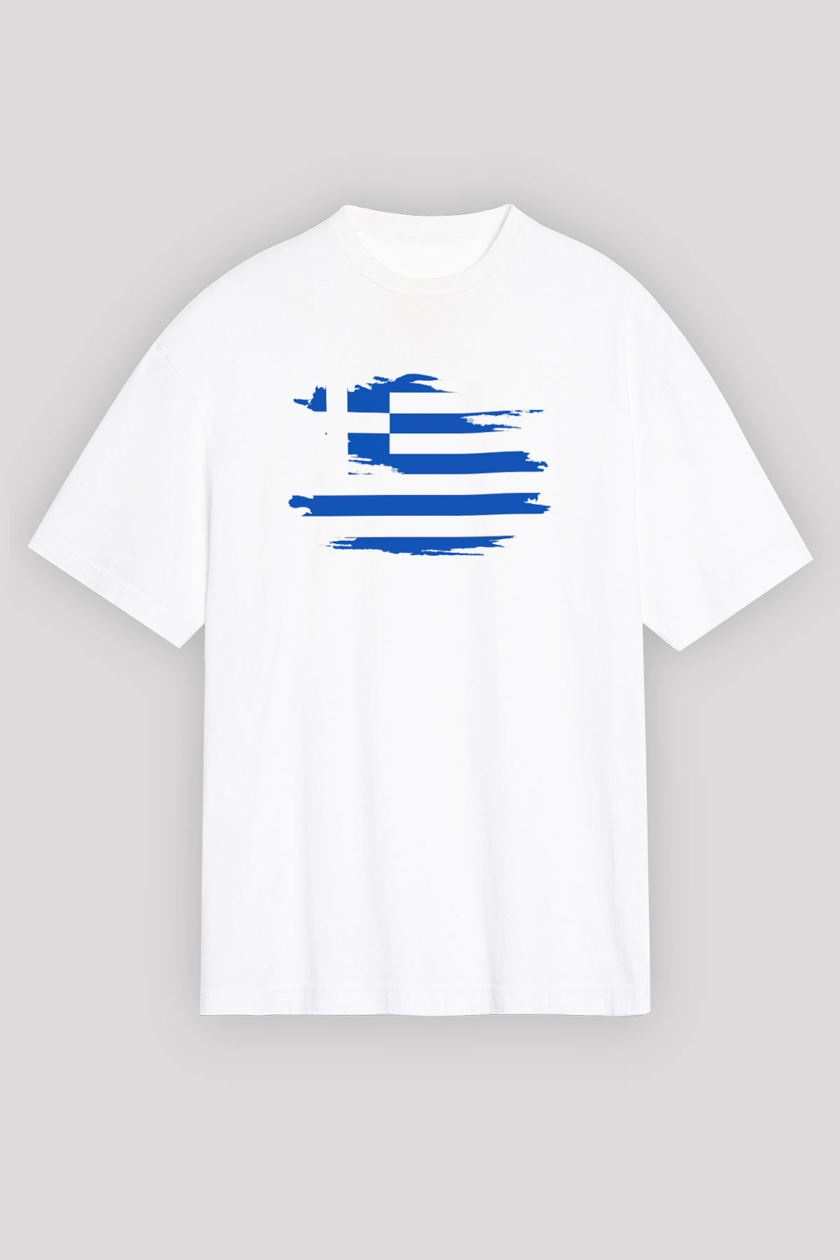 Yunanistan Beyaz Unisex Oversize Tişört T-Shirt