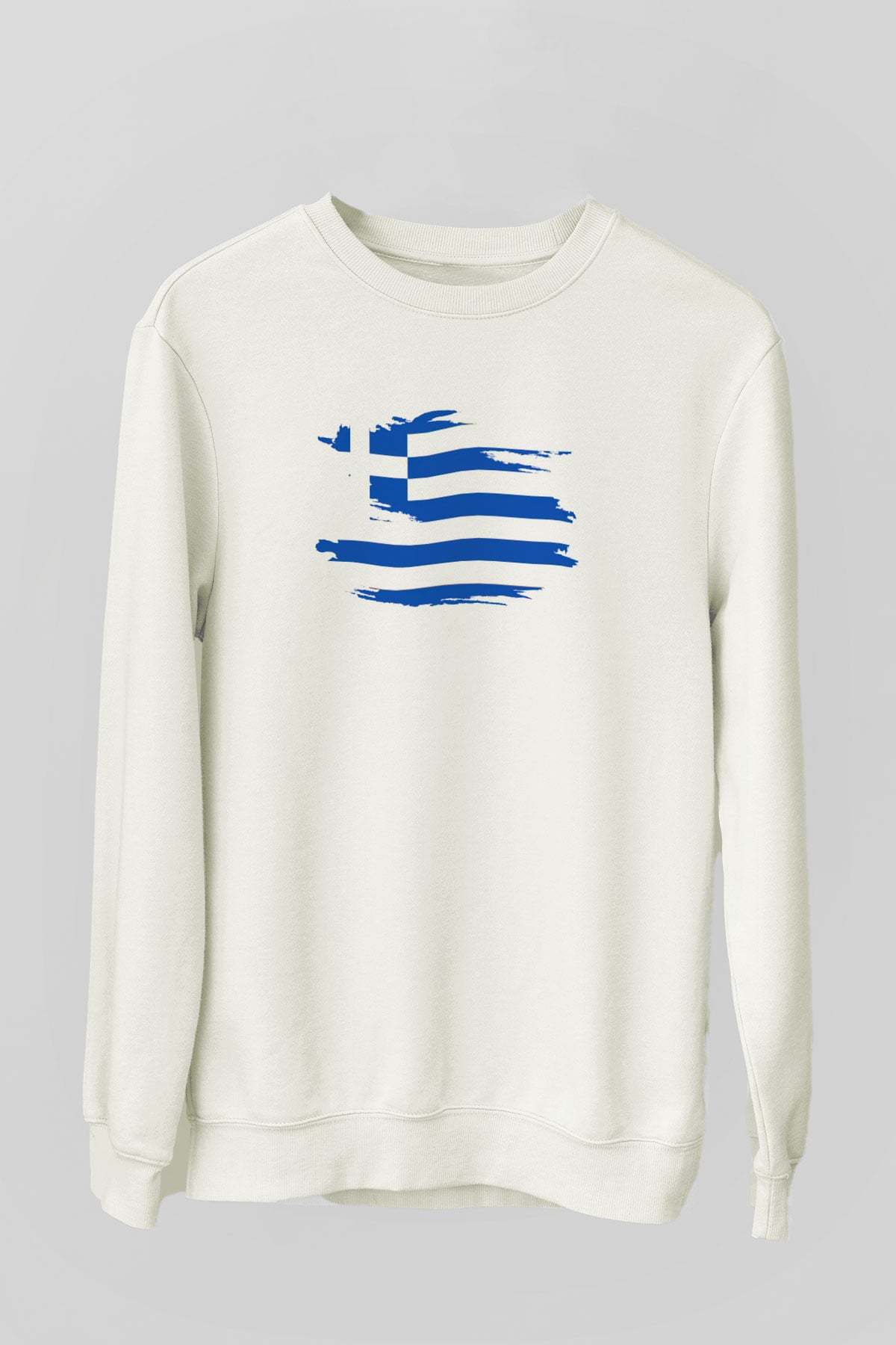 Yunanistan Beyaz Unisex Sweatshirt