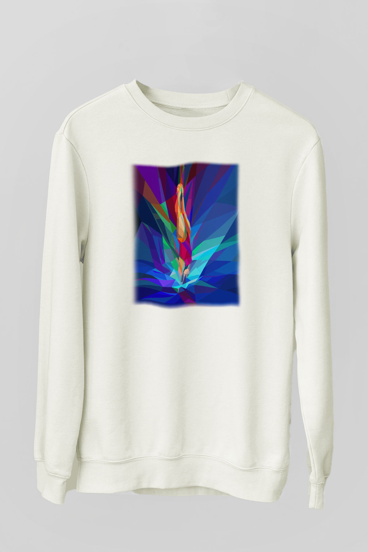 Yüzme Beyaz Unisex Sweatshirt