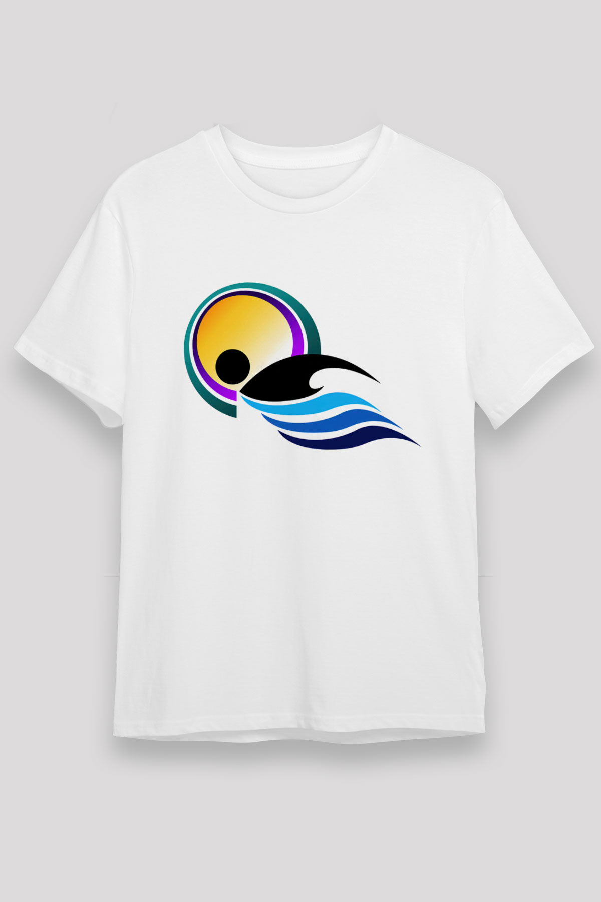 Yüzme Beyaz Unisex Tişört T-Shirt - TişörtFabrikası