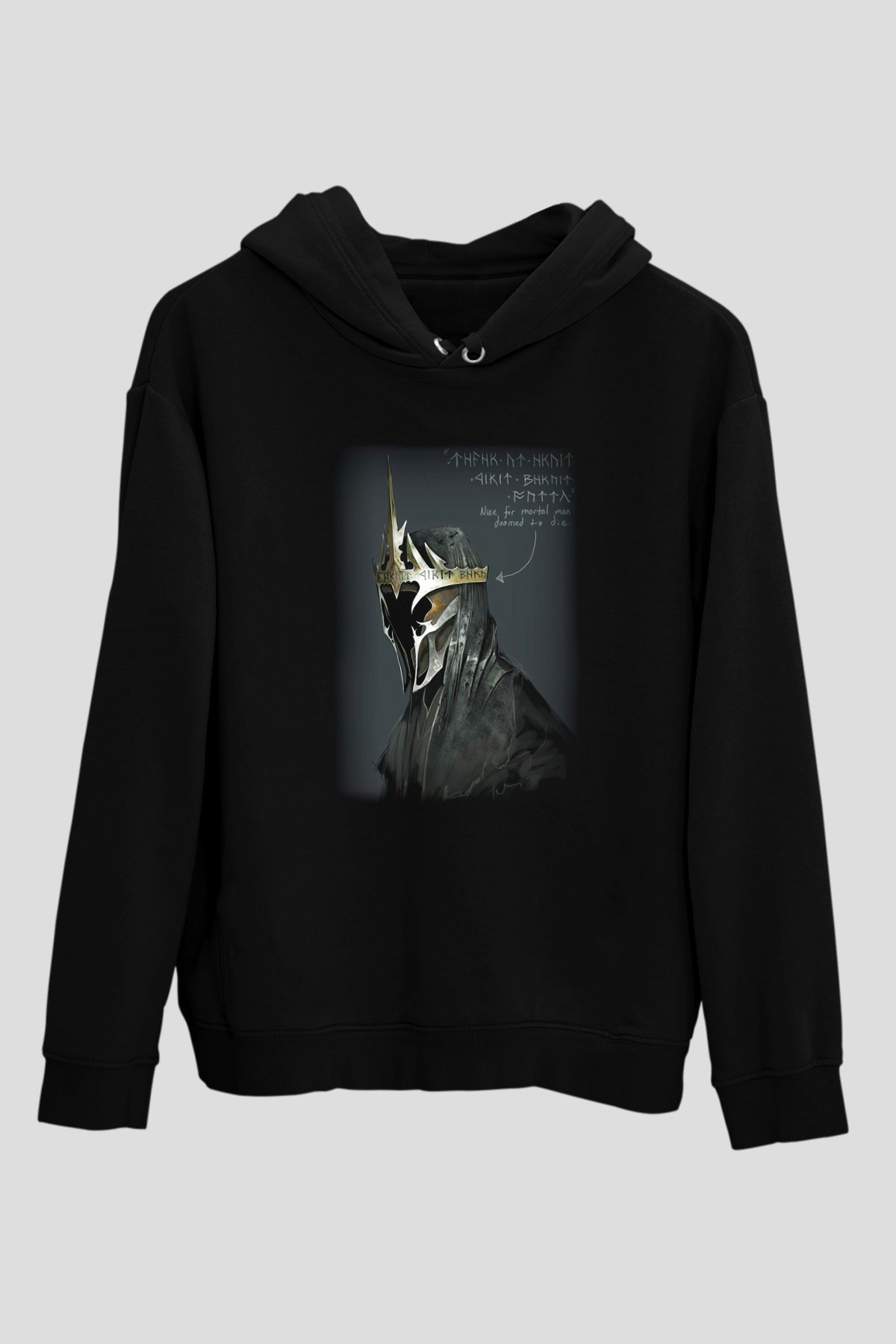 Yüzüklerin Efendisi Siyah Unisex Kapüşonlu Sweatshirt