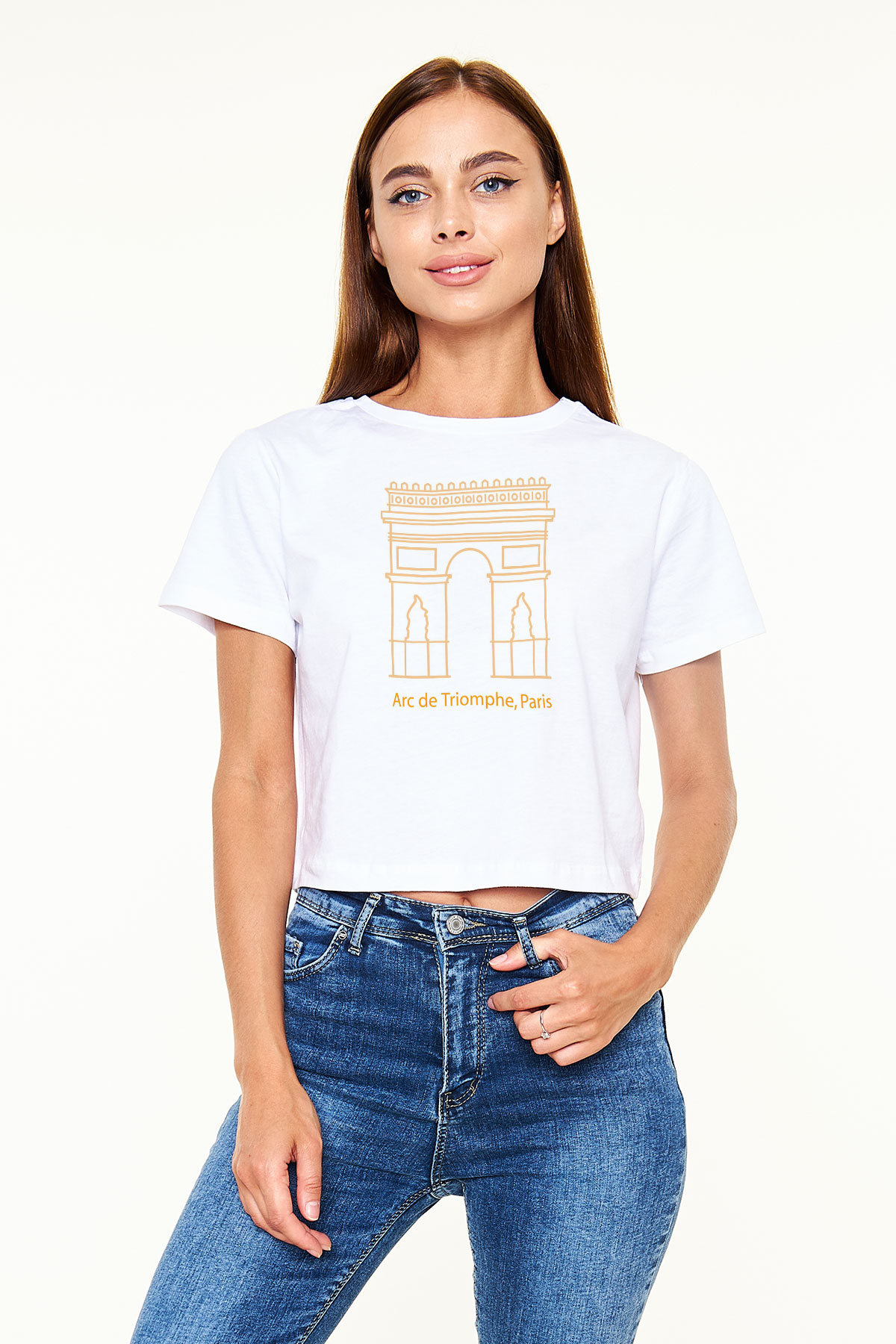 Zafer Takı Beyaz  Crop Top Tişört
