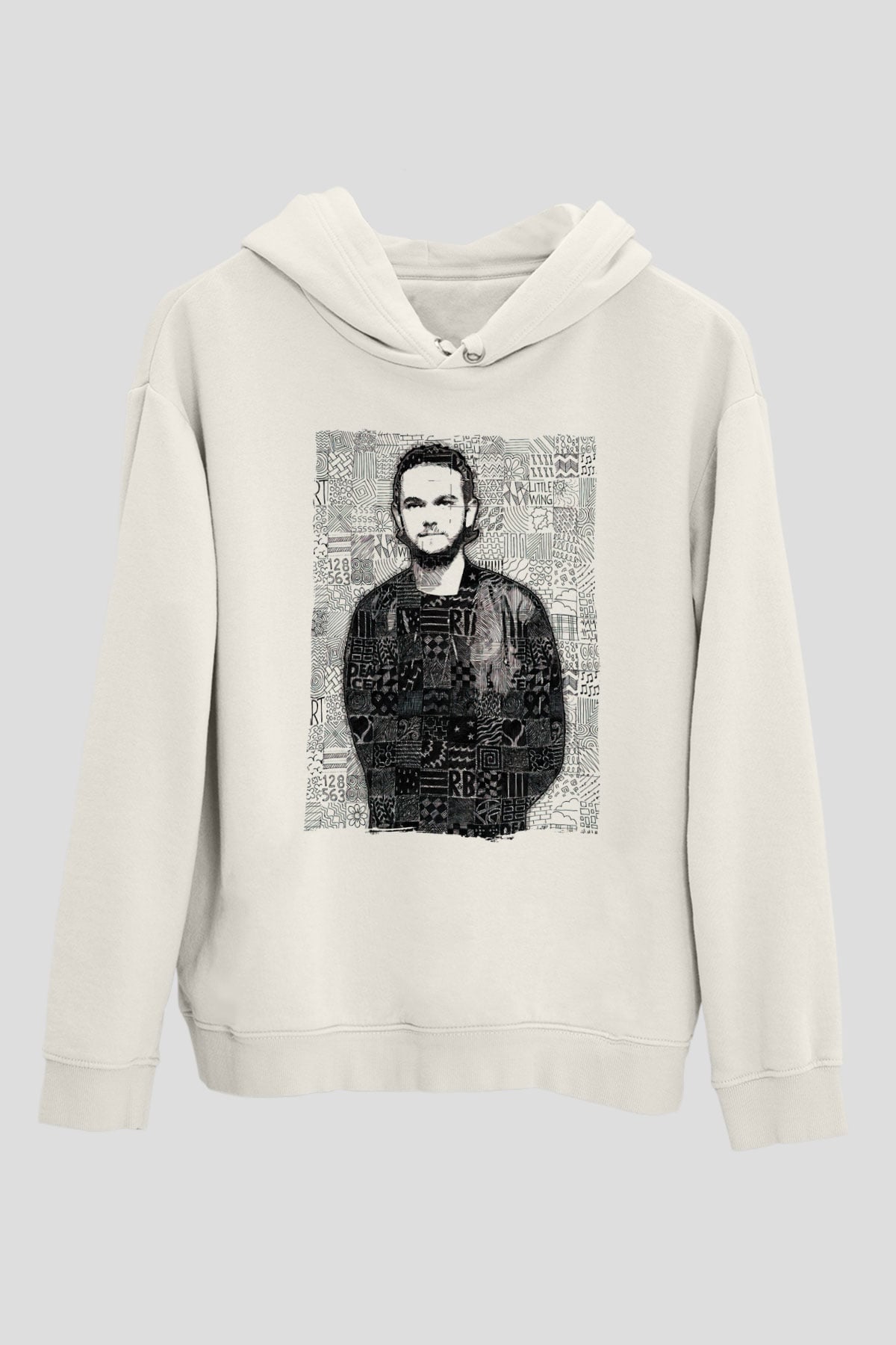 Zedd Beyaz Unisex Kapüşonlu Sweatshirt