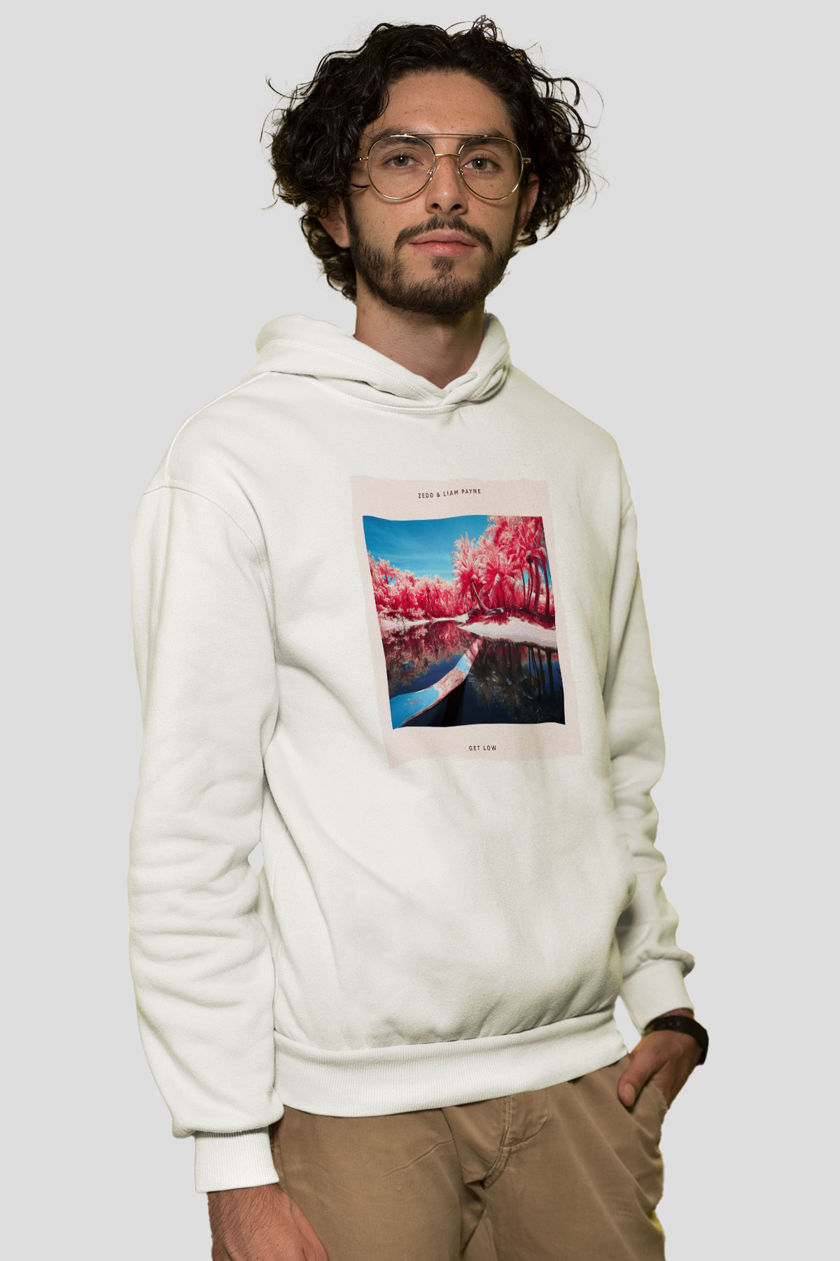 Zedd Beyaz Unisex Kapüşonlu Sweatshirt