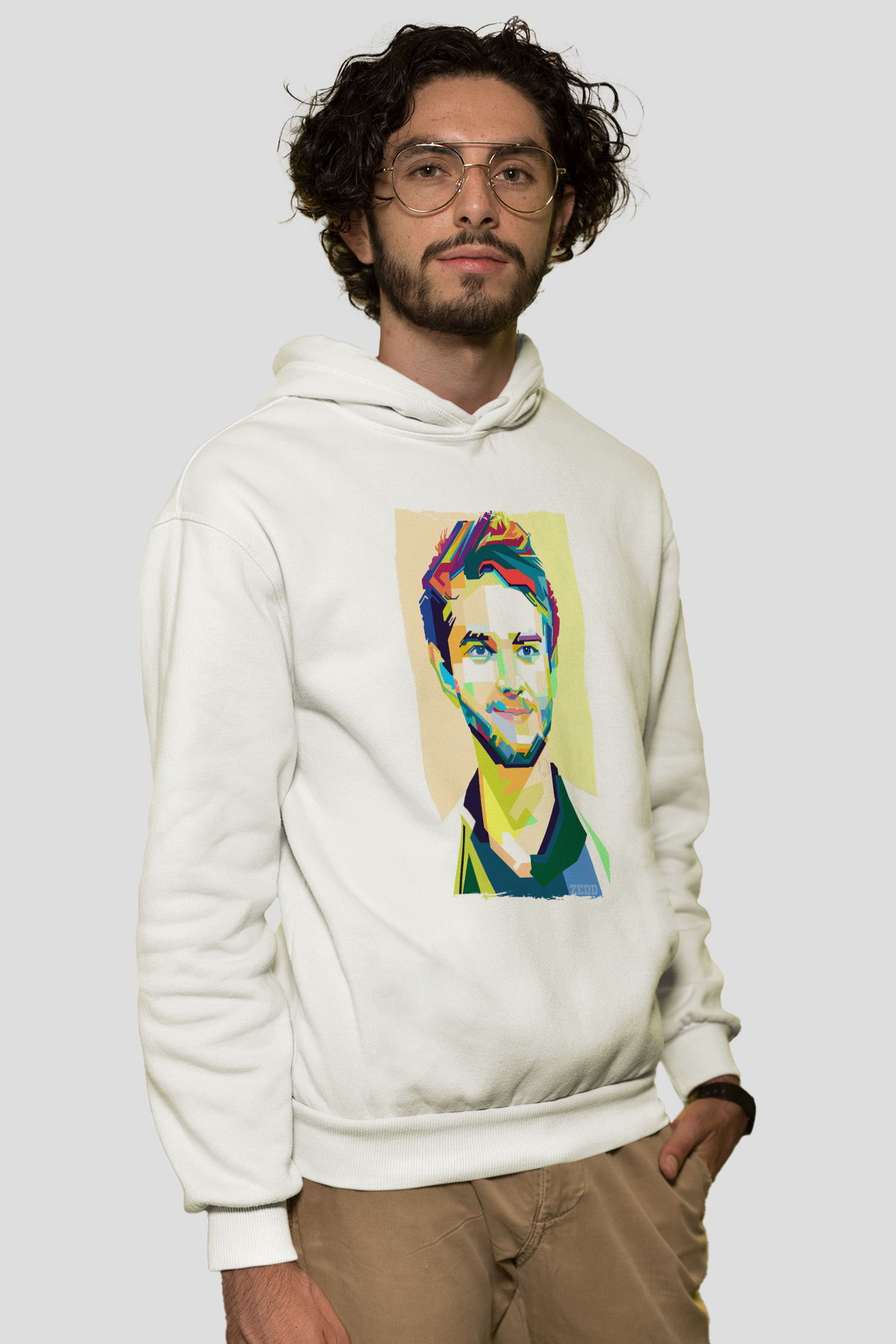 Zedd Beyaz Unisex Kapüşonlu Sweatshirt