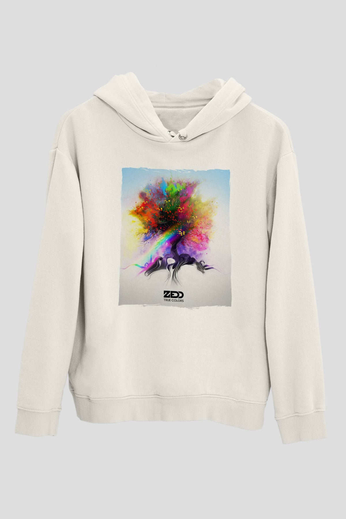 Zedd Beyaz Unisex Kapüşonlu Sweatshirt