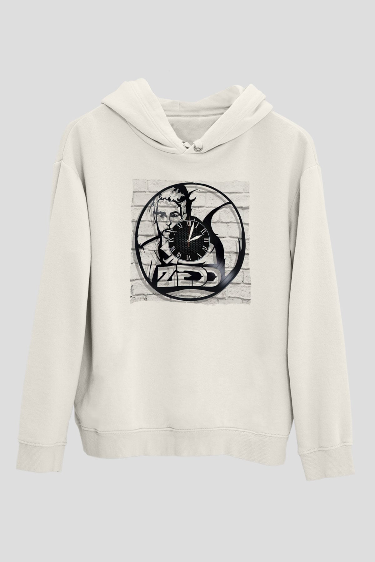 Zedd Beyaz Unisex Kapüşonlu Sweatshirt