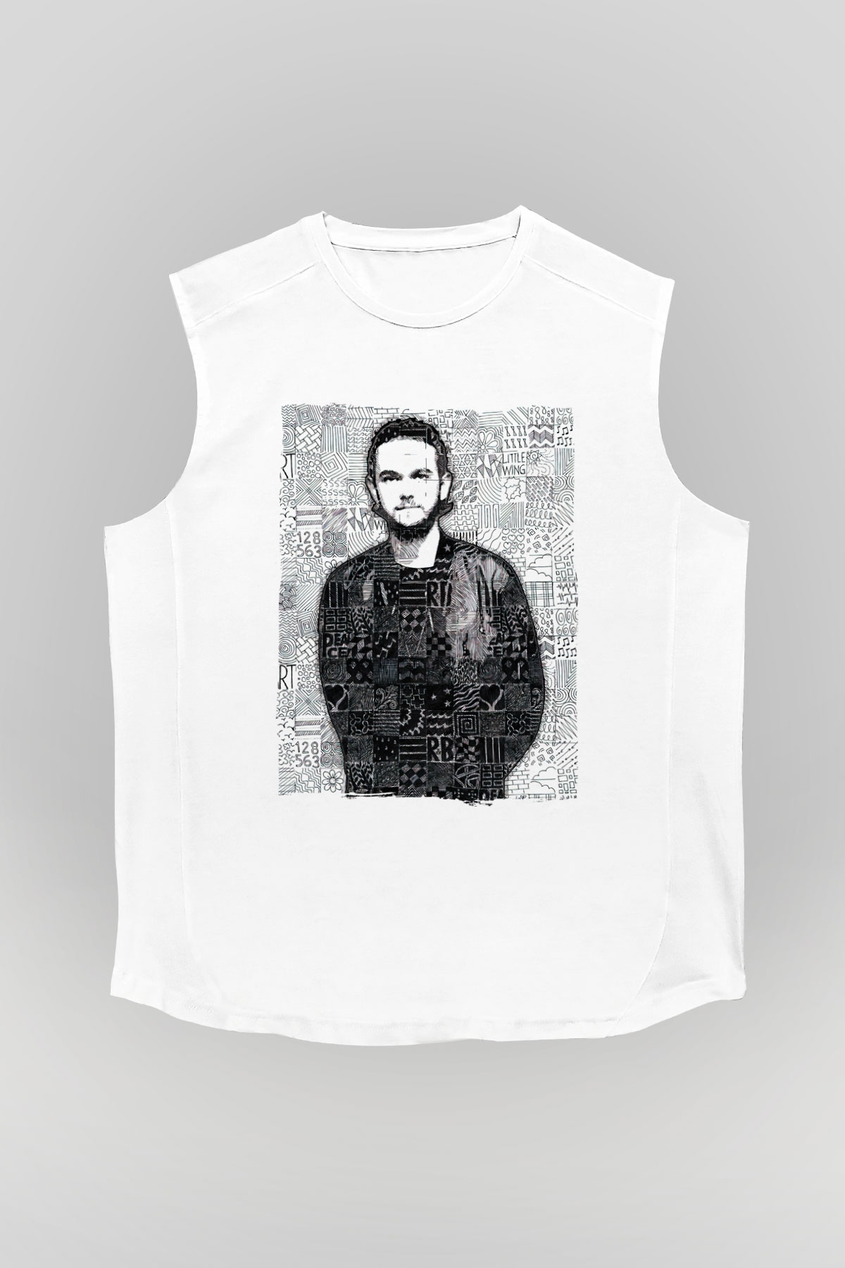 Zedd Beyaz Unisex Kolsuz Tişört