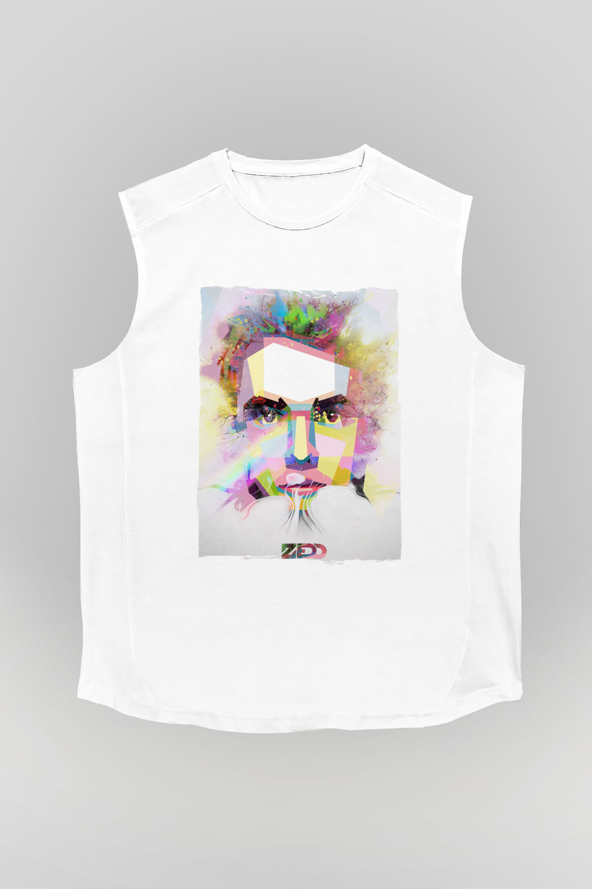 Zedd Beyaz Unisex Kolsuz Tişört