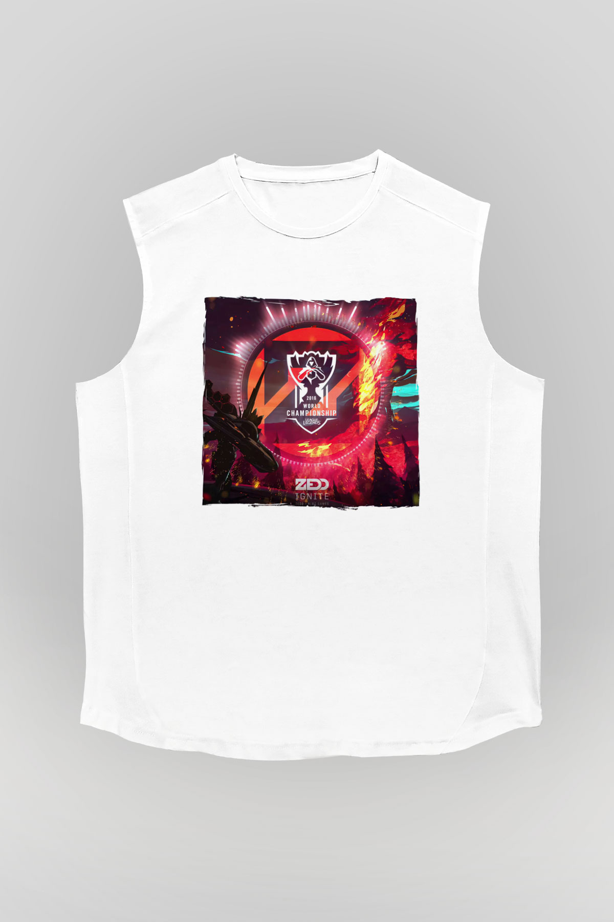Zedd Beyaz Unisex Kolsuz Tişört
