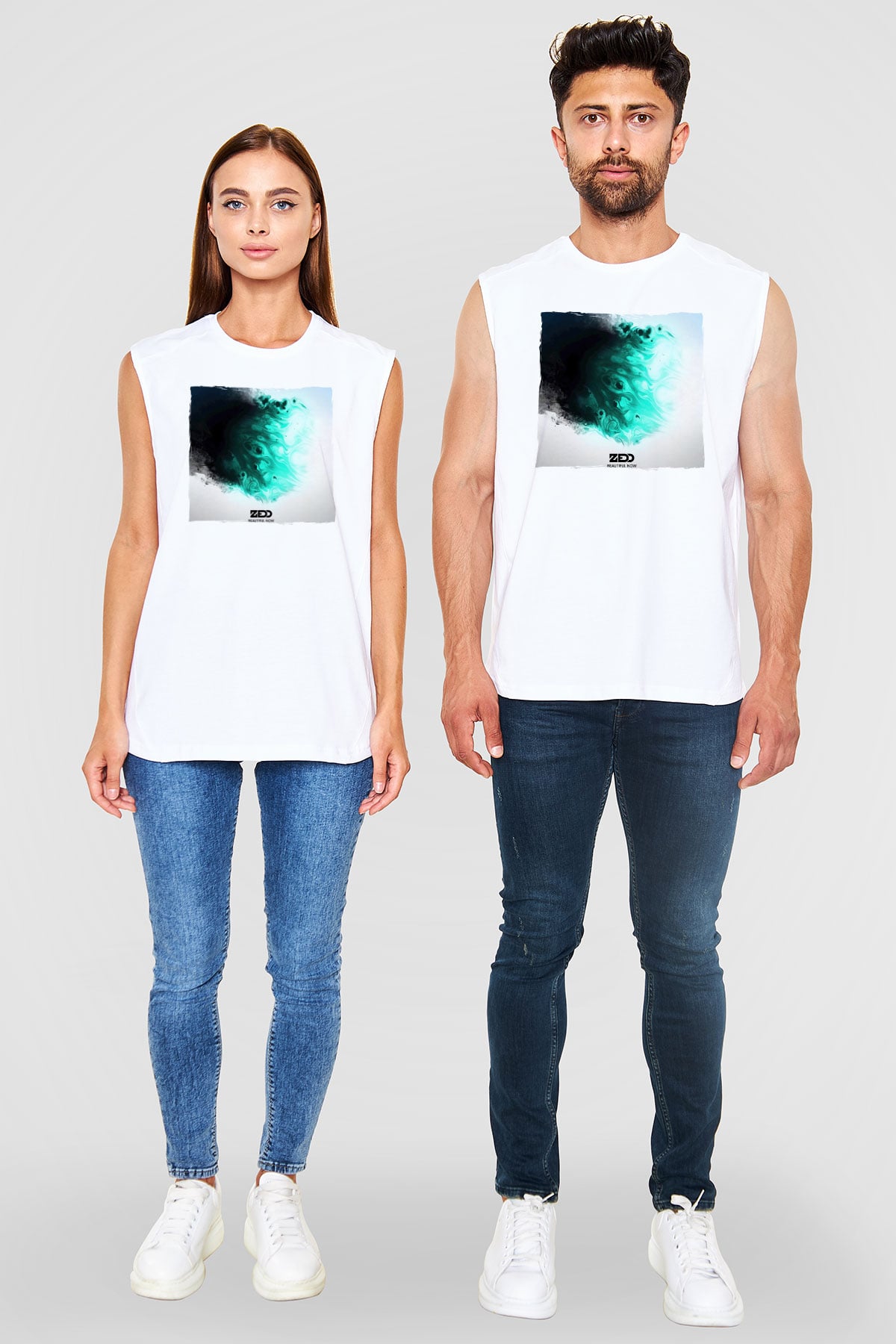 Zedd Beyaz Unisex Kolsuz Tişört