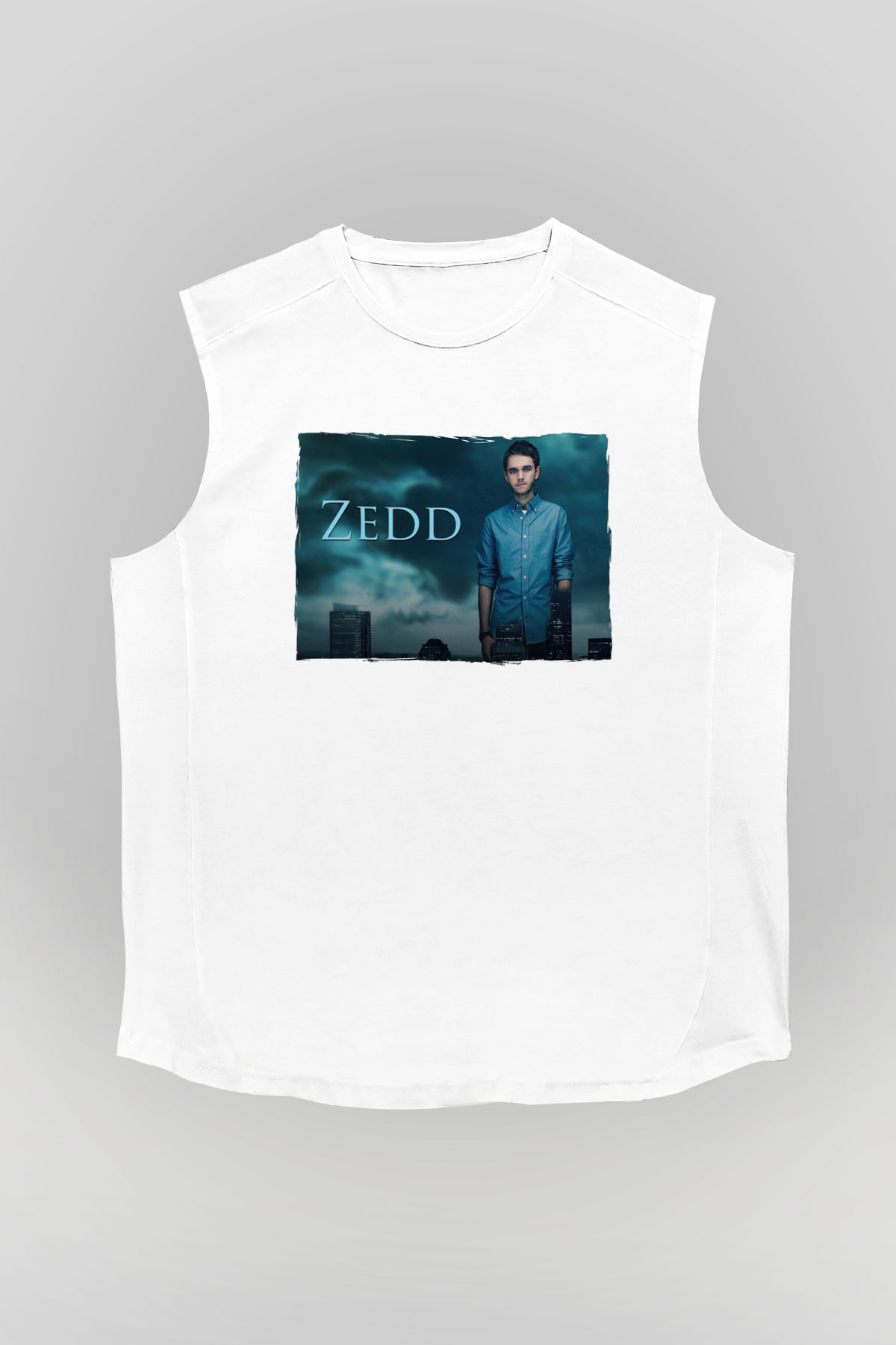 Zedd Beyaz Unisex Kolsuz Tişört