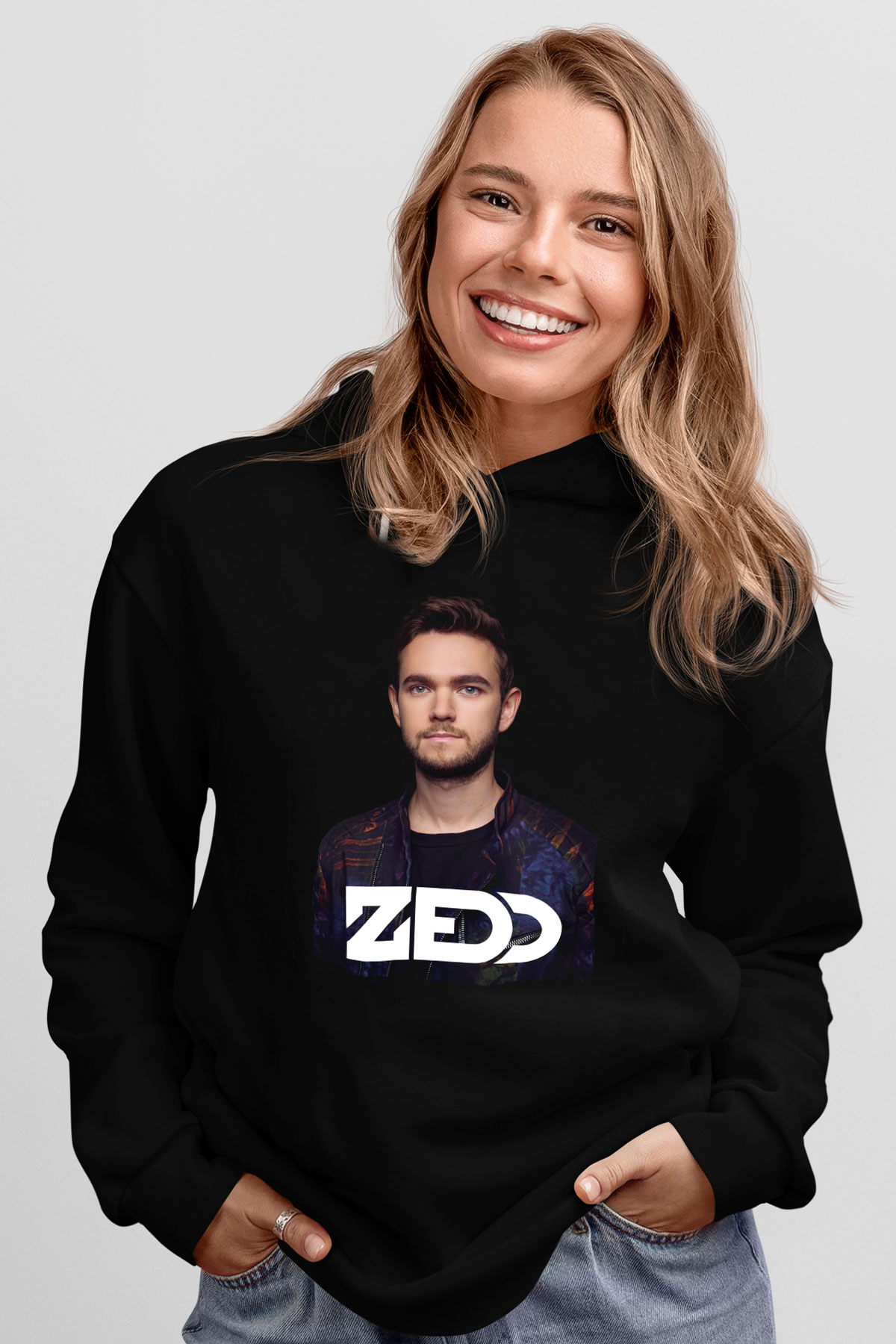 Zedd Siyah Unisex Kapüşonlu Sweatshirt