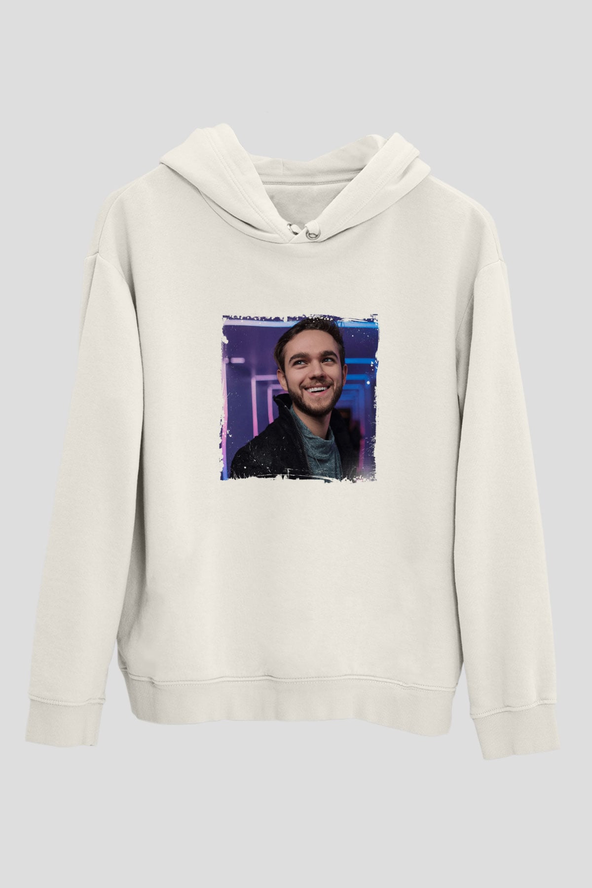 ZeddBaskılı Beyaz Hoodie