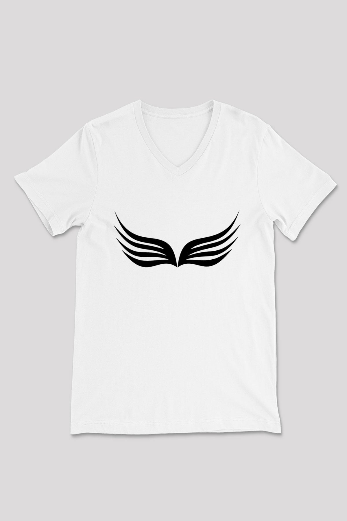 Zero Wing Beyaz Unisex V Yaka Tişört T-Shirt
