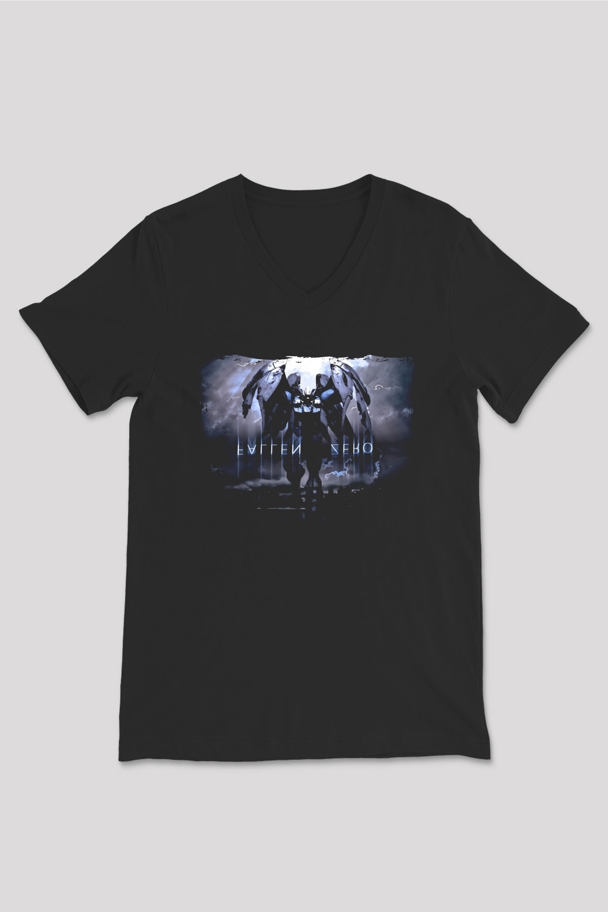 Zero Wing Siyah Unisex V Yaka Tişört