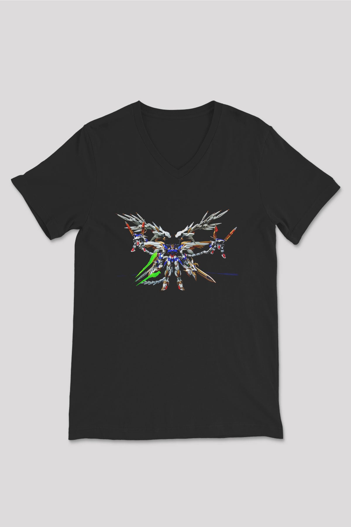 Zero Wing Siyah Unisex V Yaka Tişört
