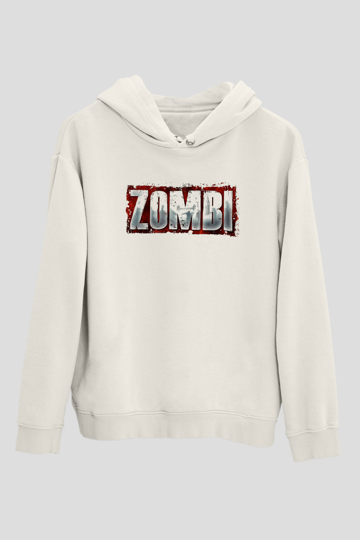 Zombi Beyaz Unisex Hoodie