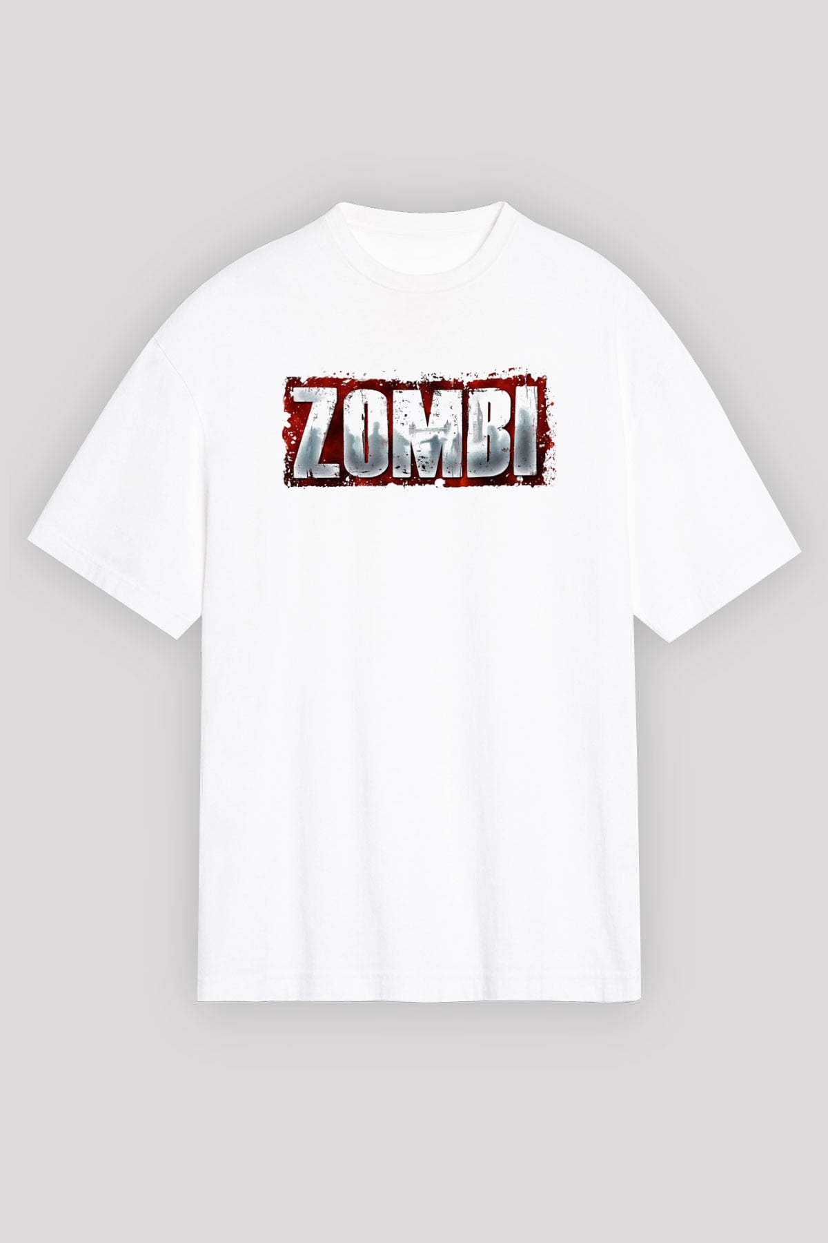 Zombi Beyaz Unisex Oversize Tişört T-Shirt