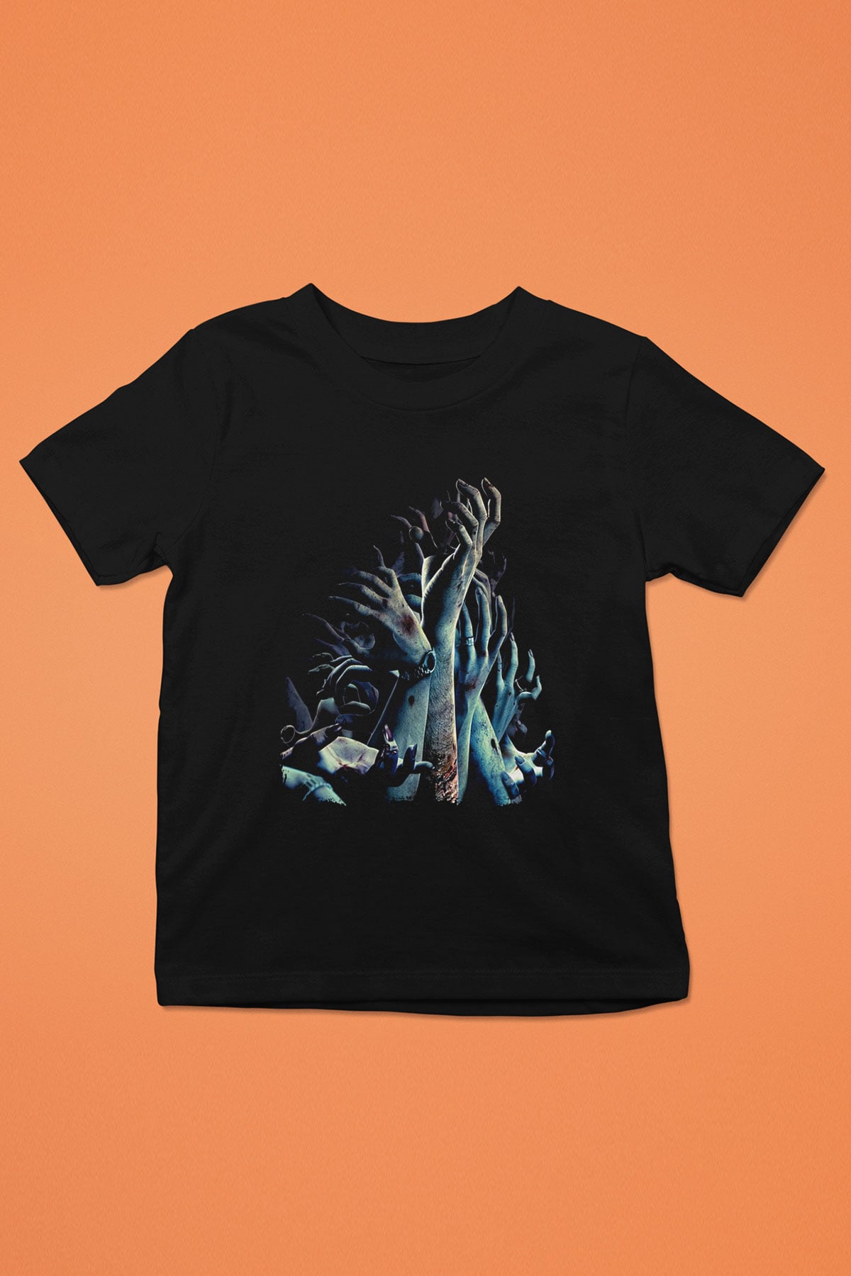 Zombi Siyah Unisex Çocuk Tişört