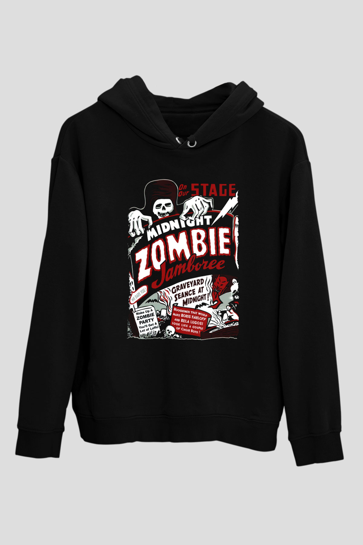 Zombi Siyah Unisex Hoodie