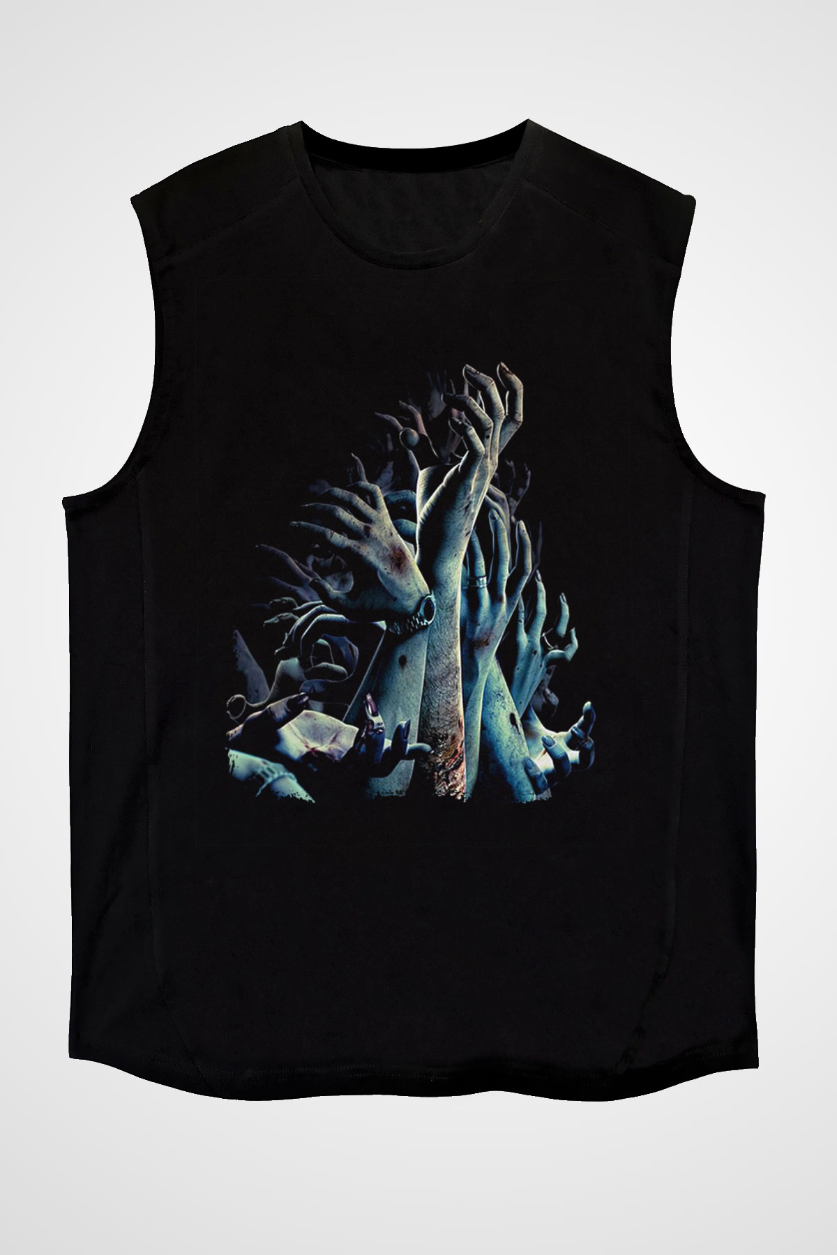Zombi Siyah Unisex Kolsuz Tişört