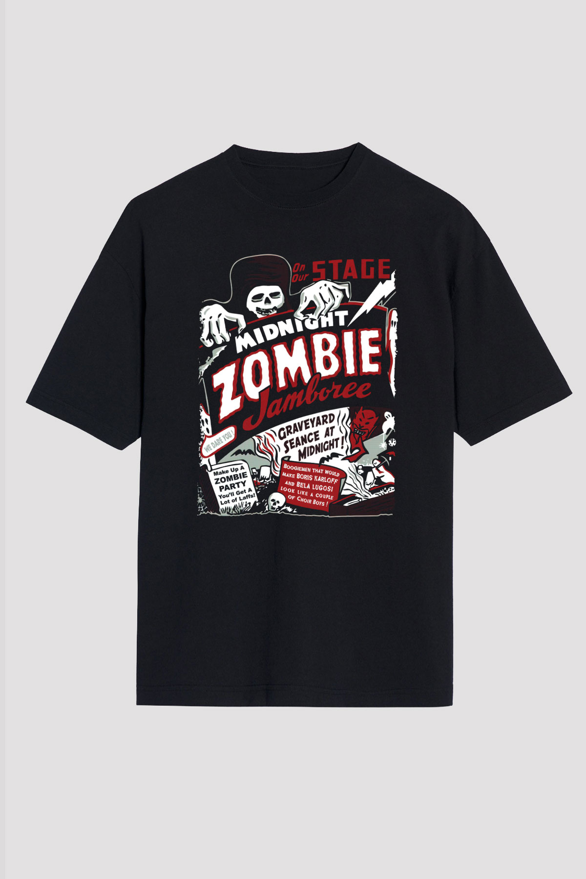 Zombi Siyah Unisex Tişört T-Shirt