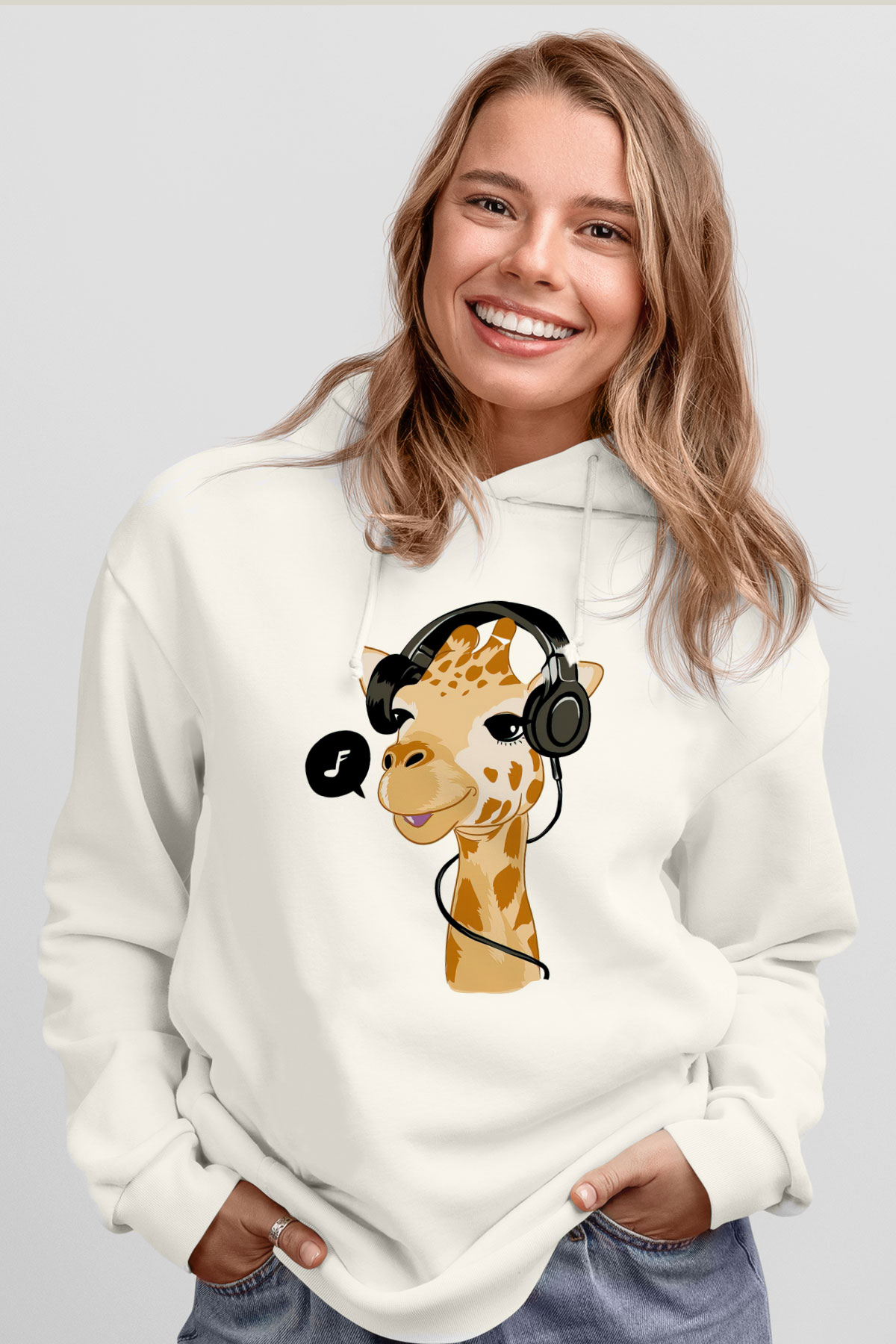 ZürafaBeyaz  Unisex Hoodie