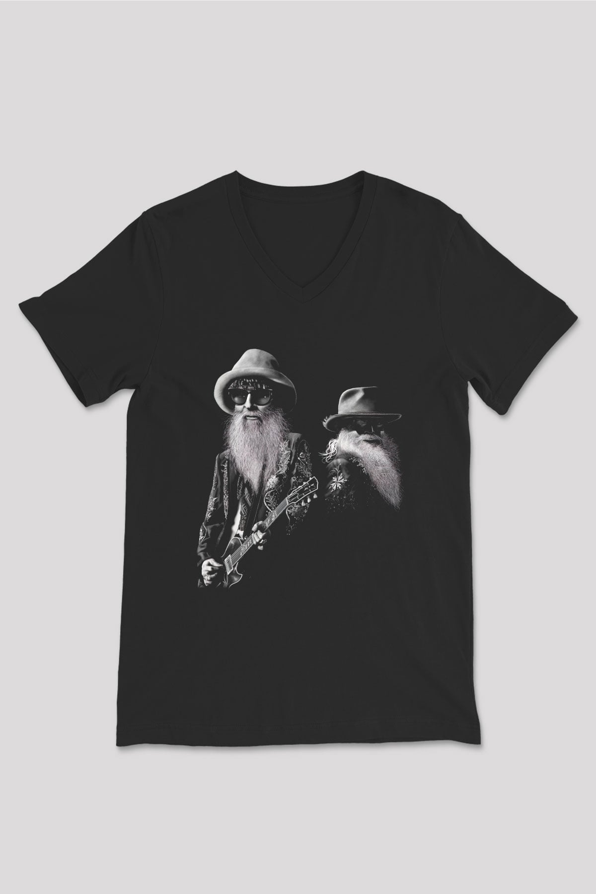ZZ Top Siyah Unisex V Yaka Tişört