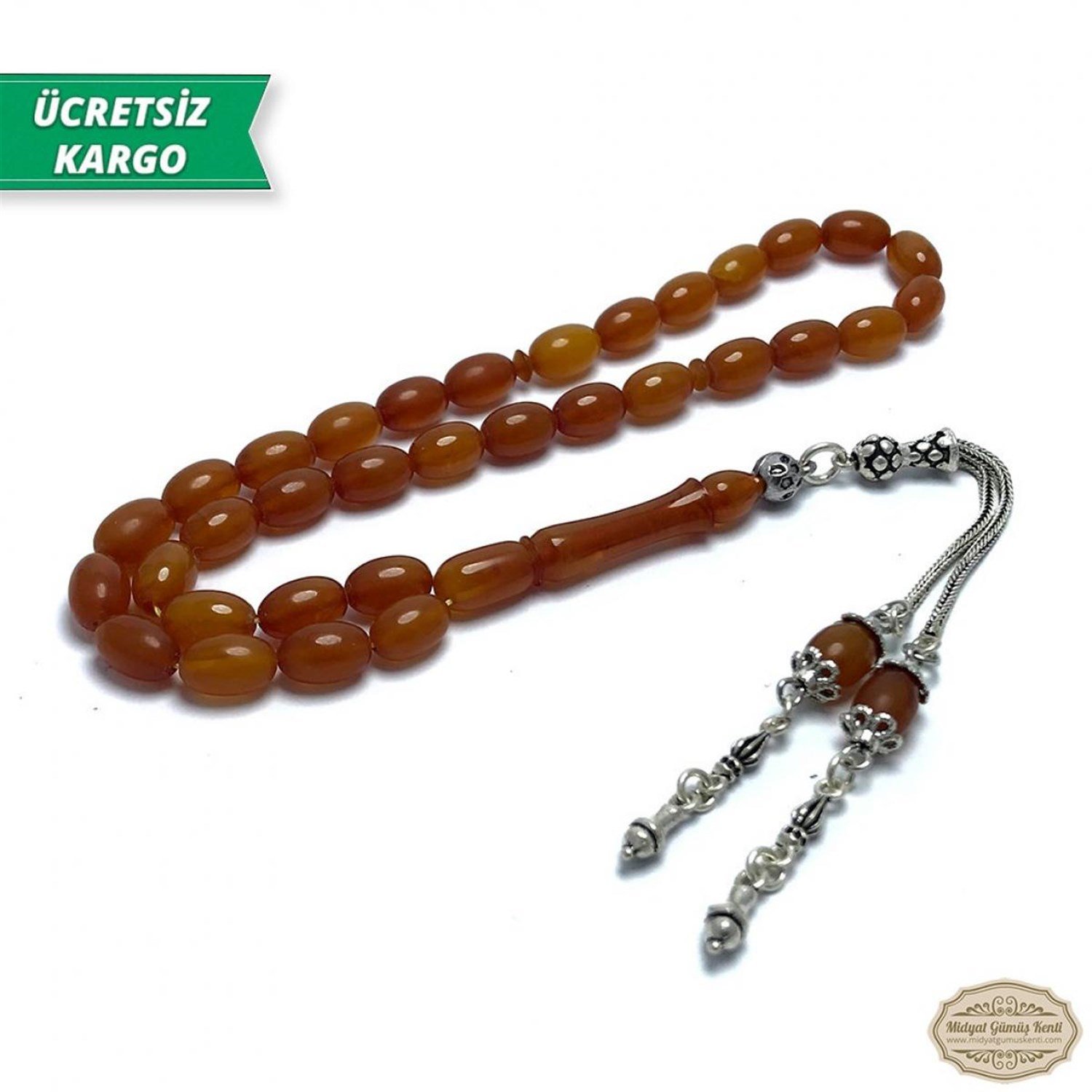 Arpa Kesim Bal Rengi Sıkma Kehribar Tesbih