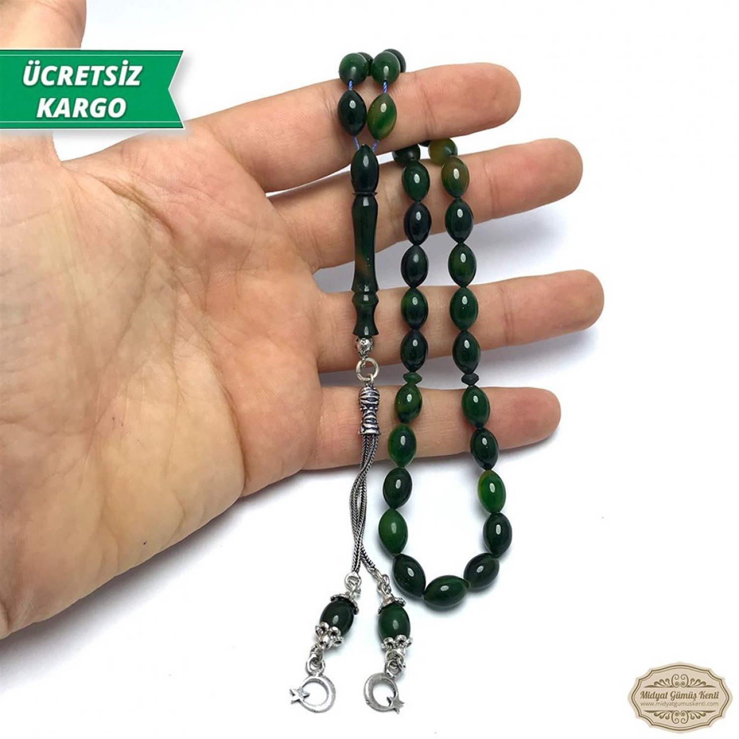 Arpa Kesim Sarı Hareli Sıkma Kehribar Tesbih