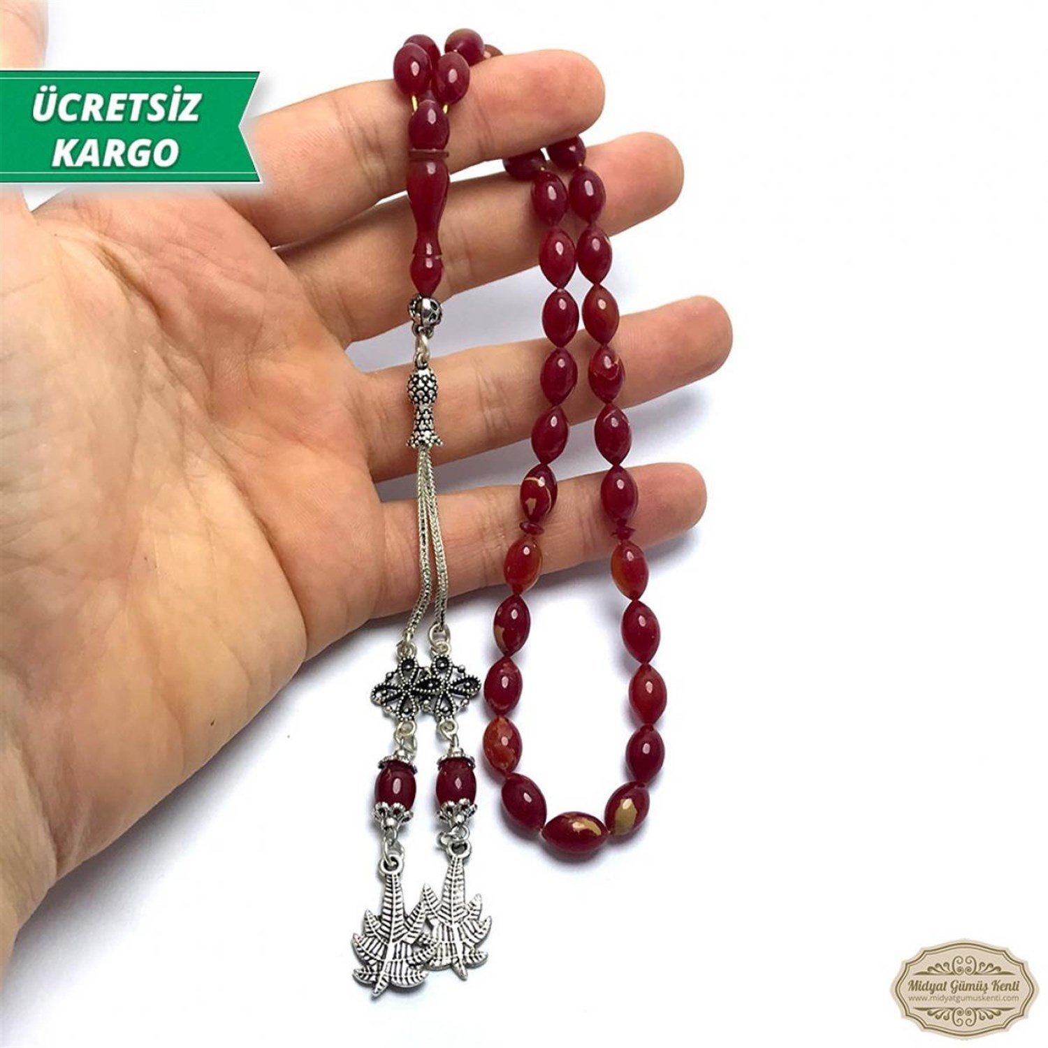Arpa Kesim Sarı Hareli Sıkma Kehribar Tesbih