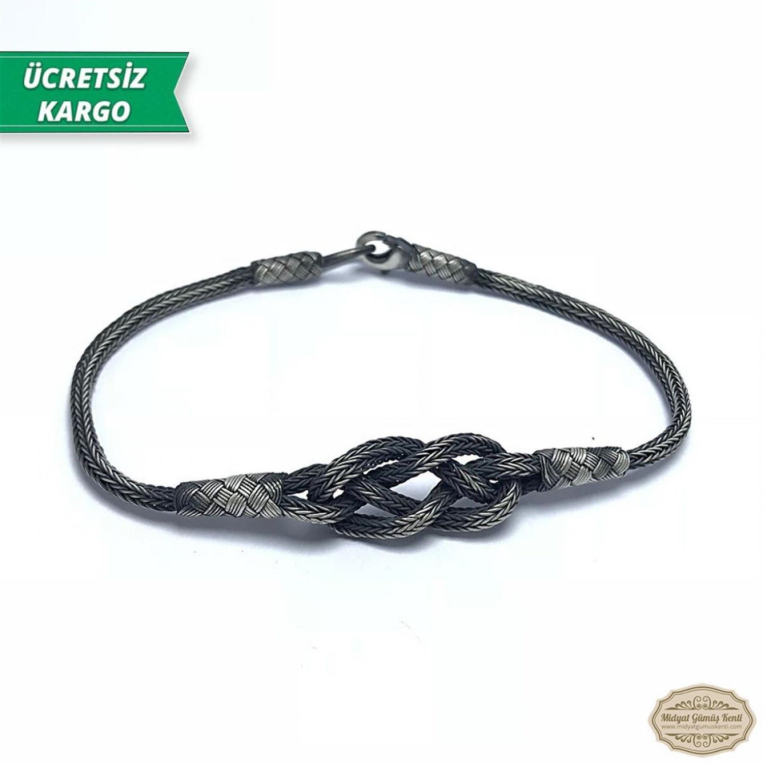 Aşk Düğümü Model 1000 Ayar Gümüş El Örmesi Erkek Bayan Bileklik