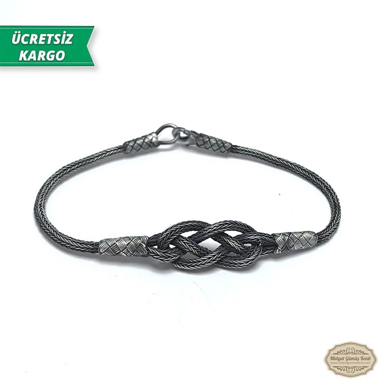 Aşk Düğümü Model 1000 Ayar Gümüş El Örmesi Erkek Bayan Bileklik
