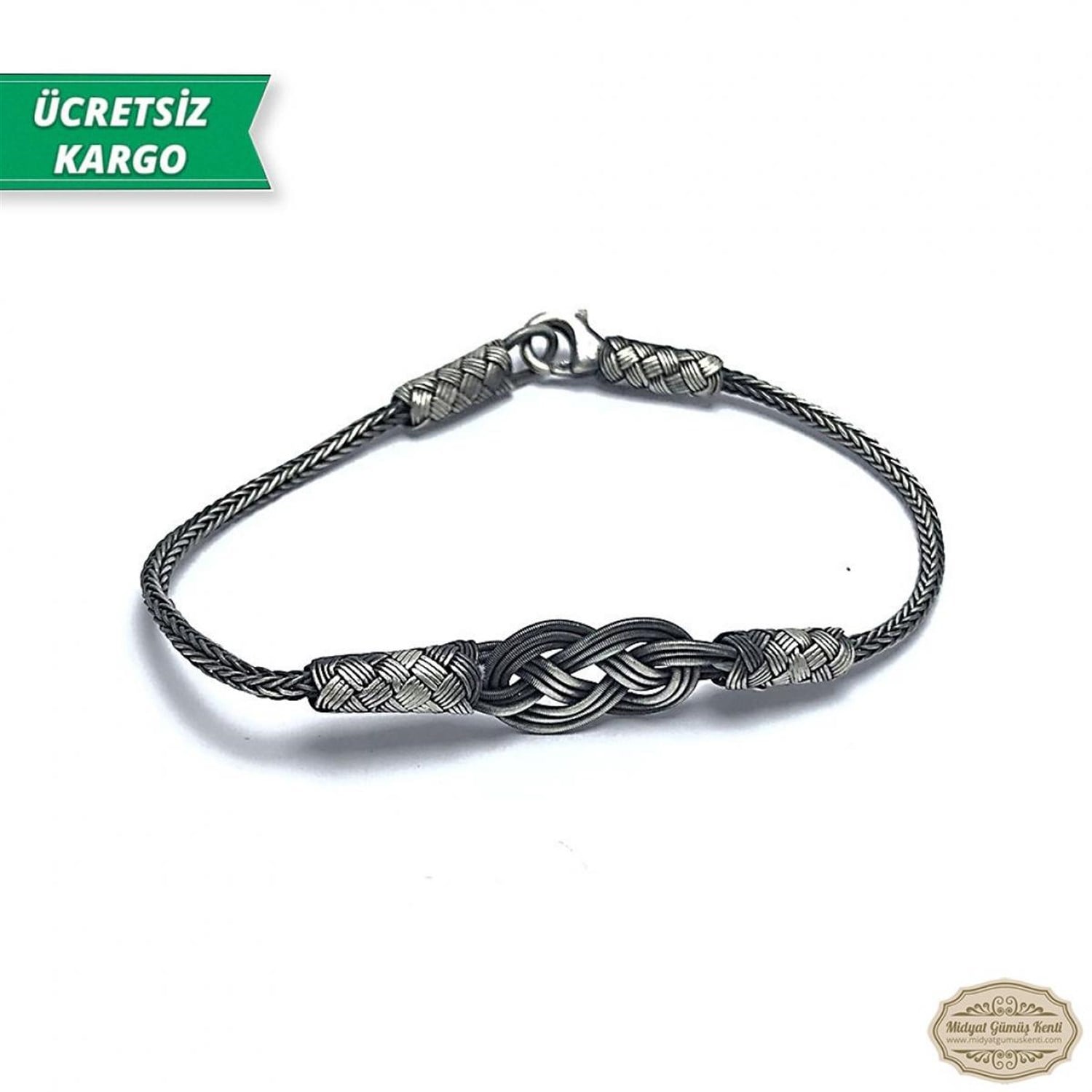 Aşk Düğümü Model 1000 Ayar Gümüş El Örmesi Erkek Bayan Bileklik