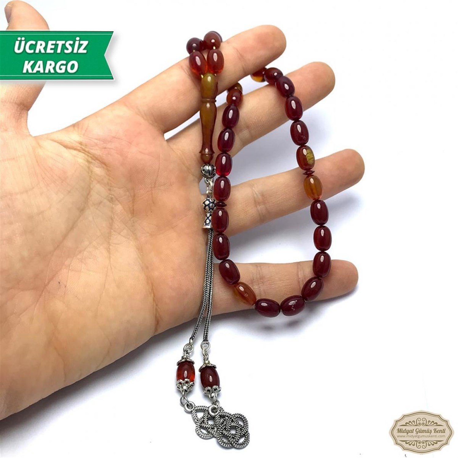 Kapsül Kesim Sarı Hareli Sıkma Kehribar Tesbih