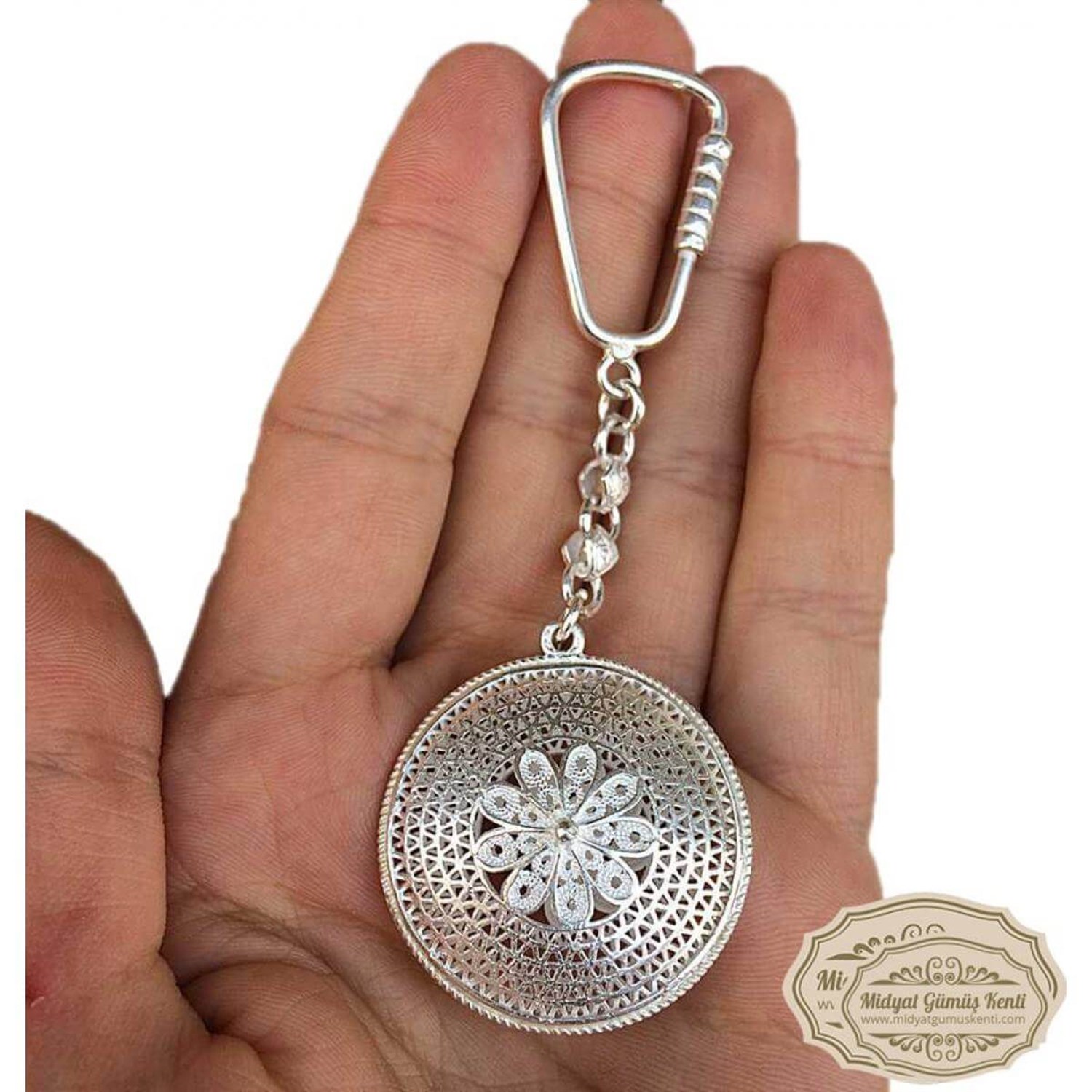 Midyat Yöresel Çok Satılan Telkari Gümüş Anahtarlık