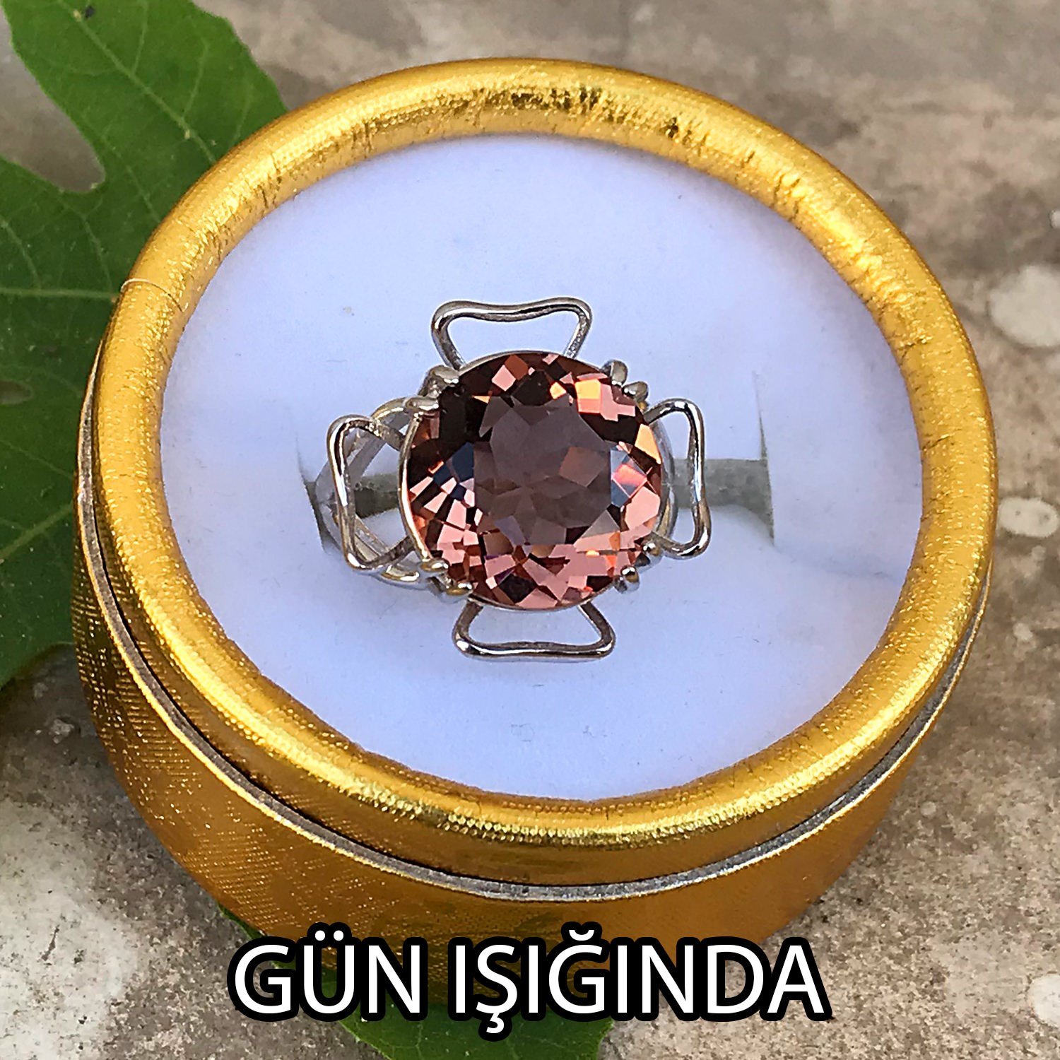 Papatya Model Zultanit Taşlı Bayan Gümüş Yüzük