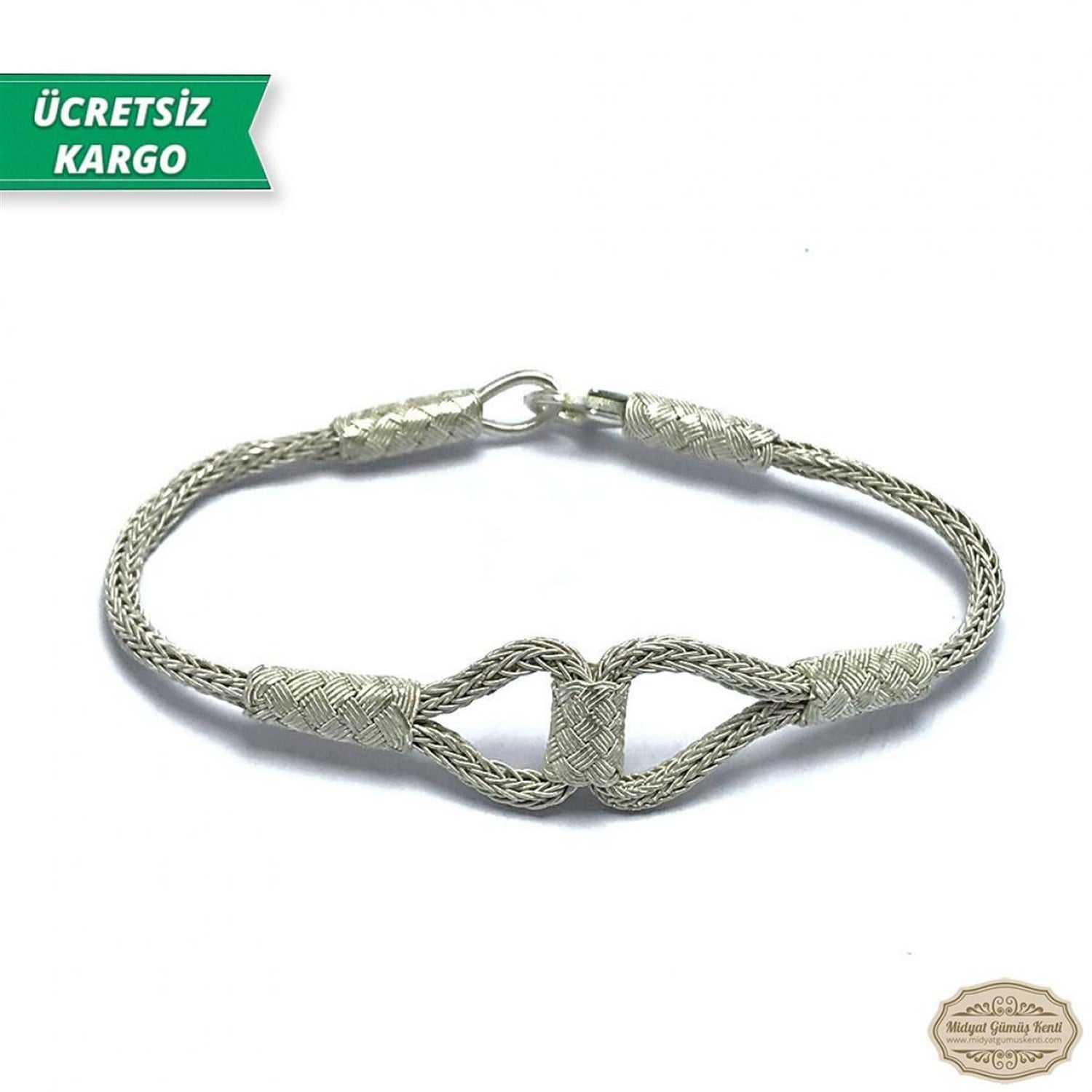 Sonsuzluk Model 1000 Ayar Gümüş El Örmesi Erkek Bayan Bileklik