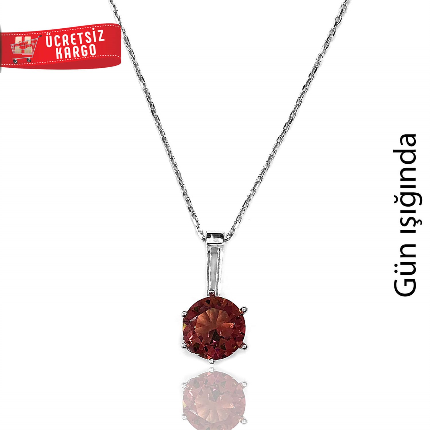 Tektaş Tasarım 925 Ayar Zultanit Gümüş Kolye
