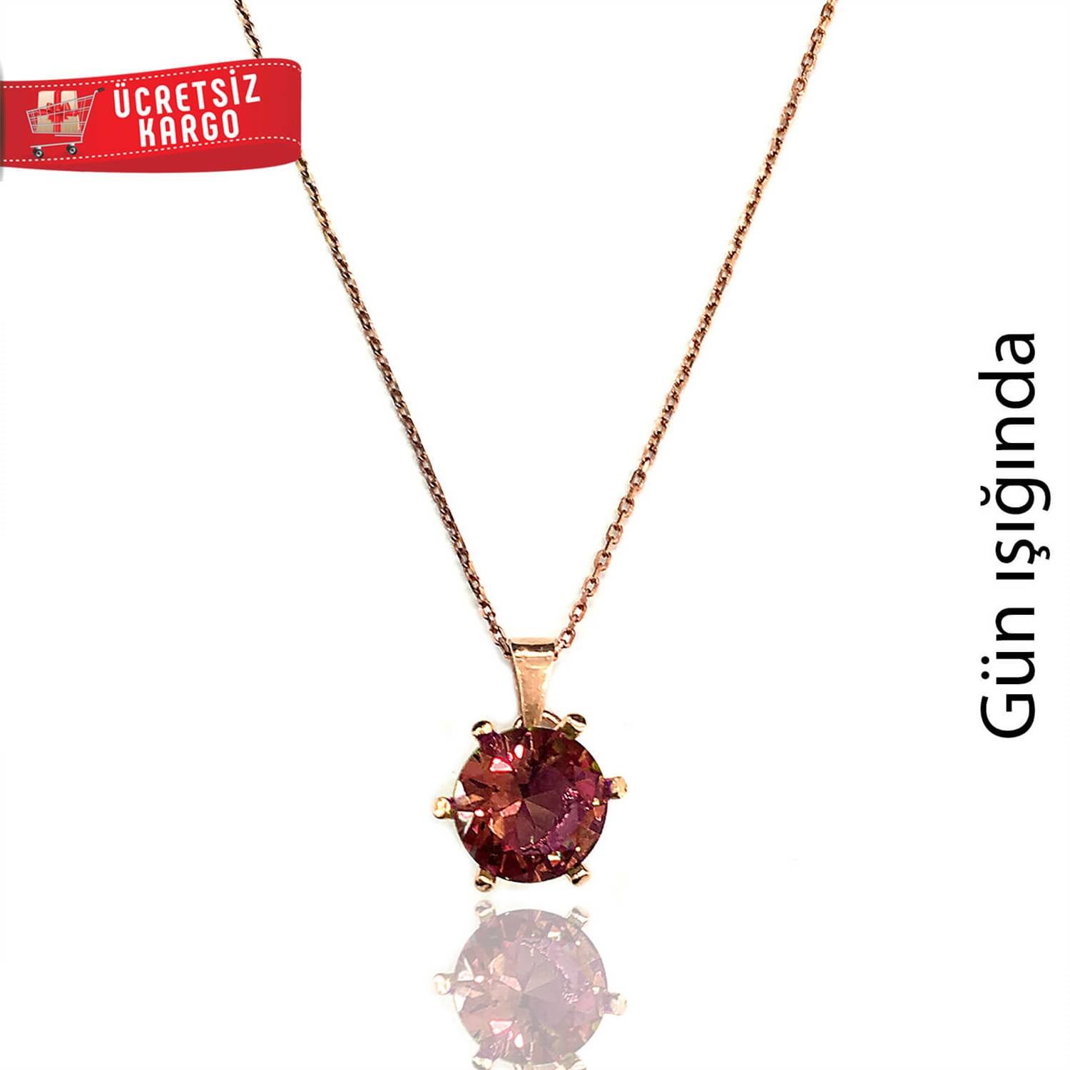 Tektaş Tasarım Rose 925 Ayar Zultanit Gümüş Kolye
