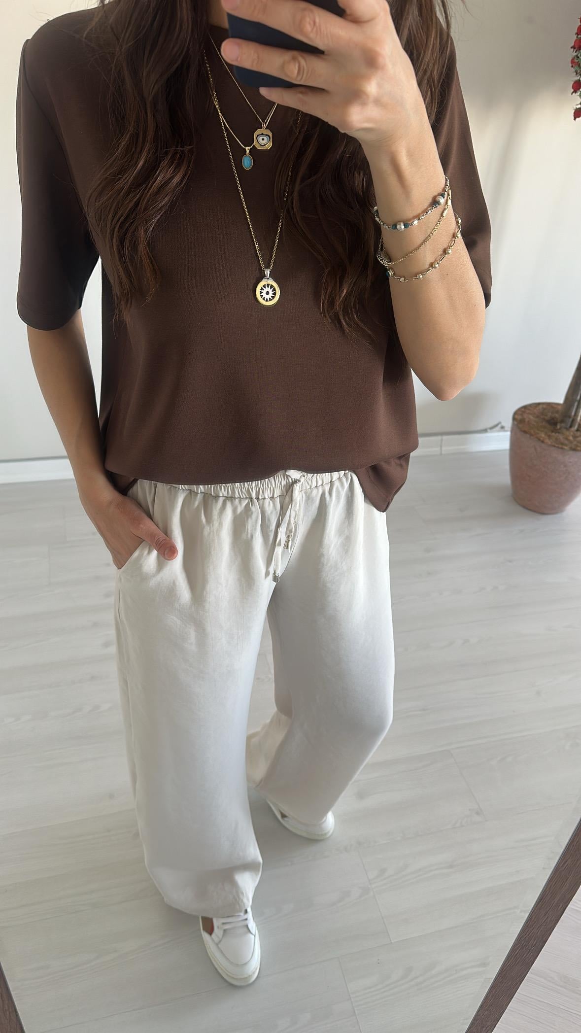 Modal ekru  Pantalon 