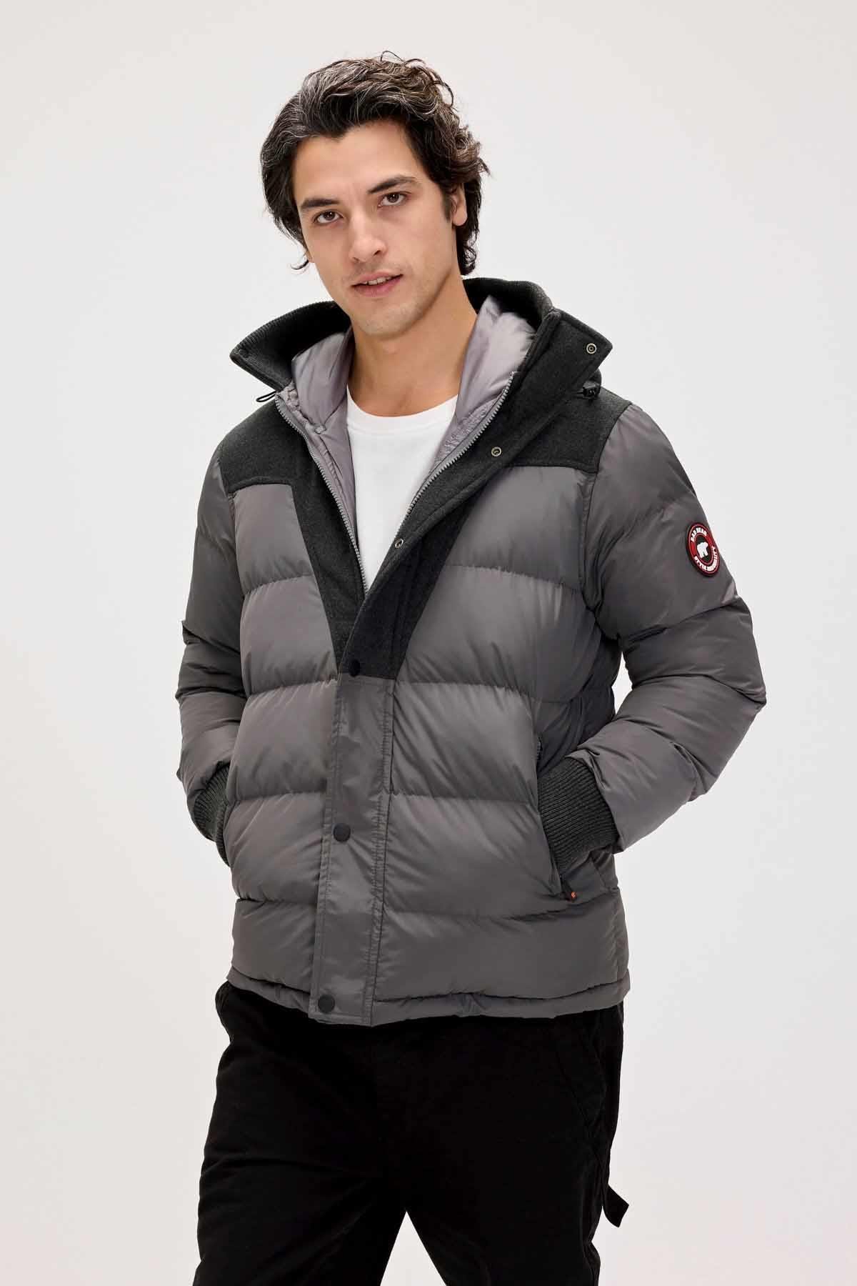 BAD BEARMontBad Bear VALERY PUFFER COAT Erkek Mont 24.02.15.004ASPHALT