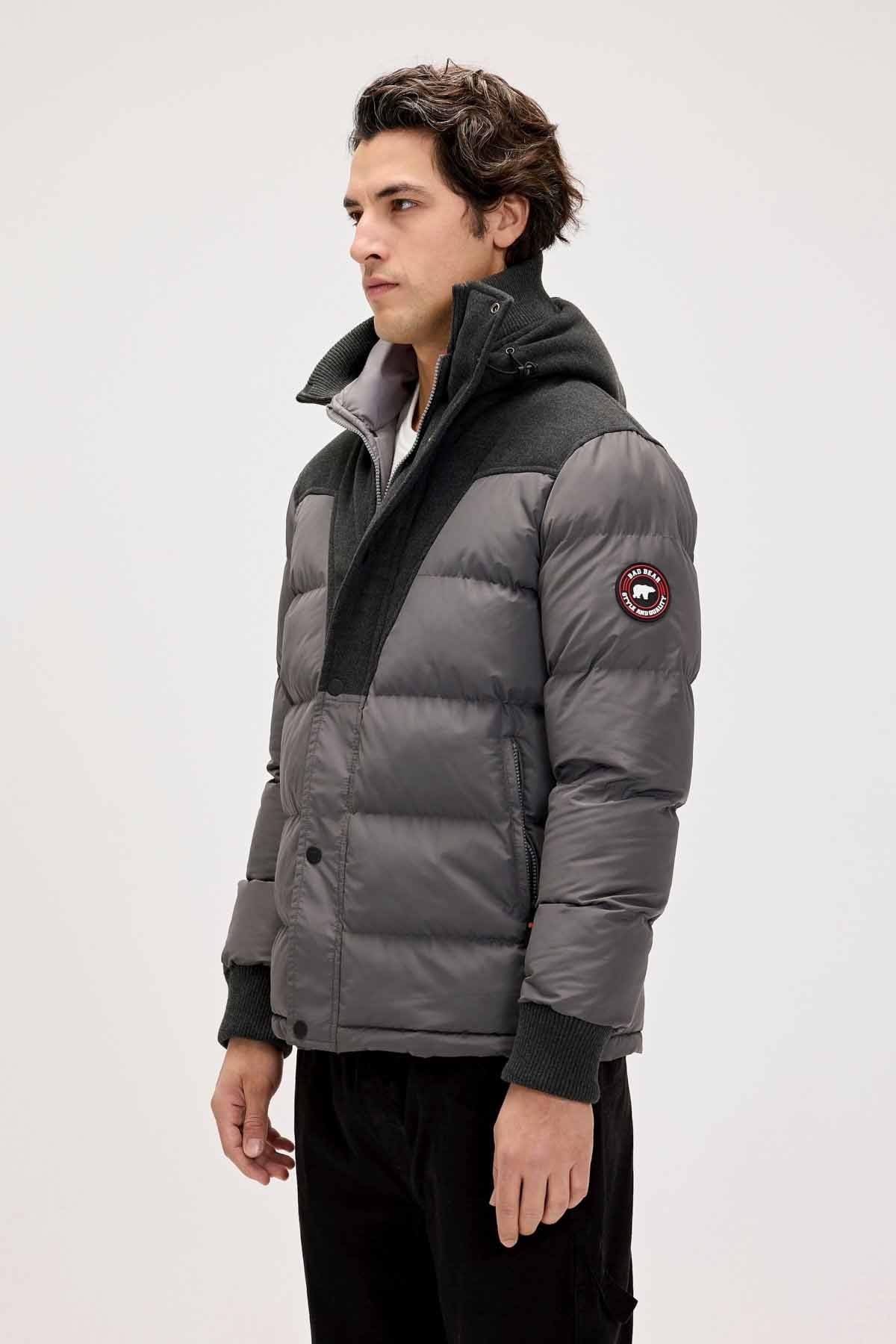 BAD BEARMontBad Bear VALERY PUFFER COAT Erkek Mont 24.02.15.004ASPHALT