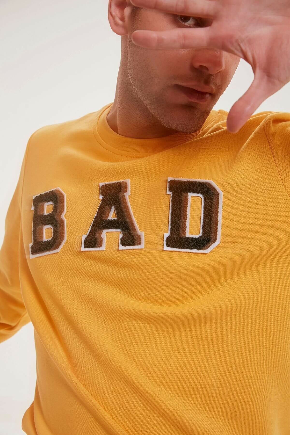 BAD BEARSweatshirtBad Bear Bad Convex Crewneck Erkek Sweatshirt 19.02.12.003-C25MUSTARD