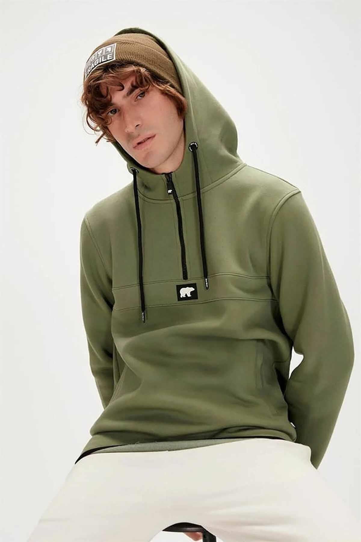 BAD BEARSweatshirtBad Bear DEFENCE HALF-ZIP Erkek Sweatshirt 19.02.27.027THYME