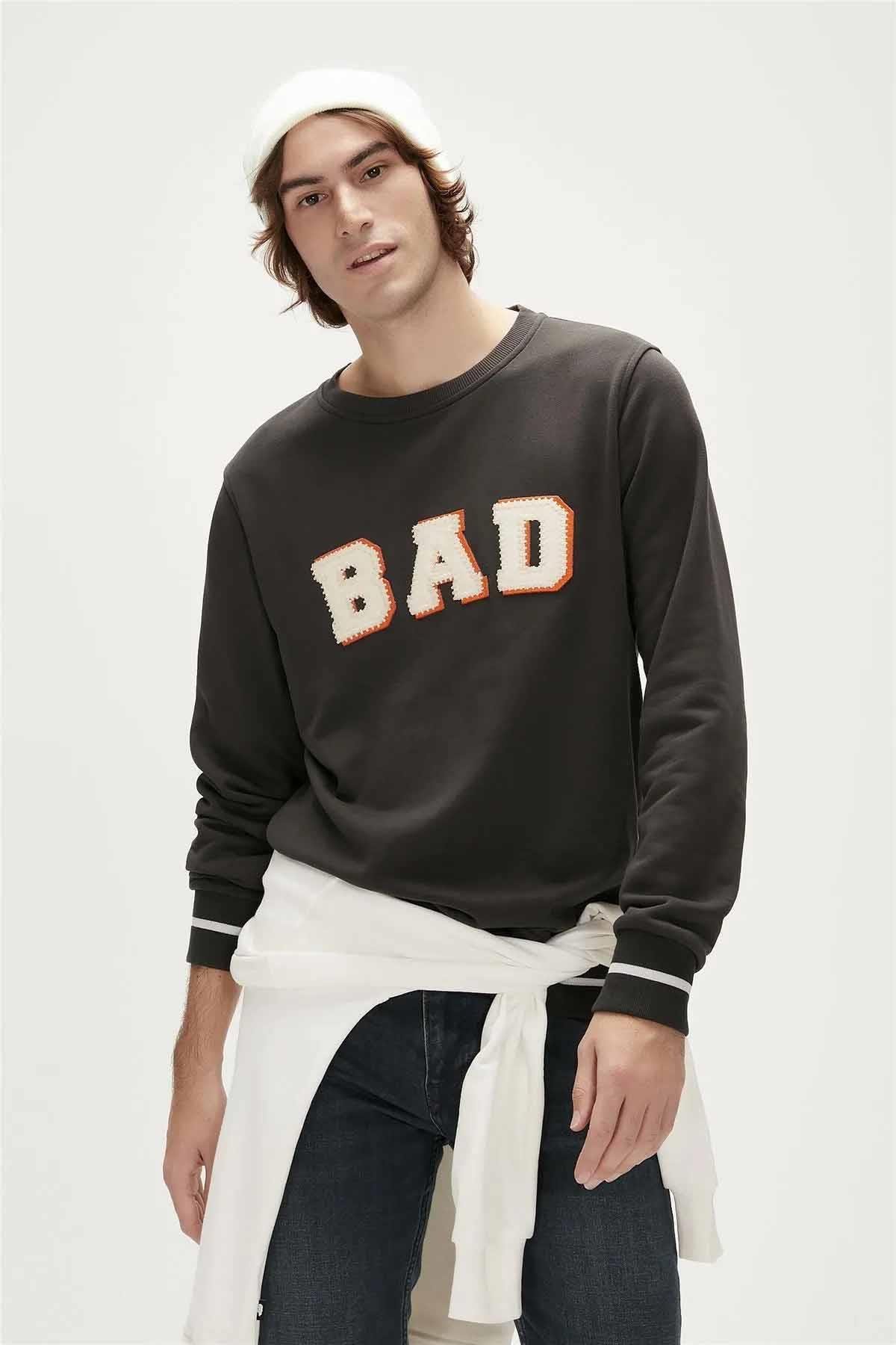 BAD BEARSweatshirtBad Bear Felt Crewneck Erkek Sweatshirt 23.02.12.013RAVEN