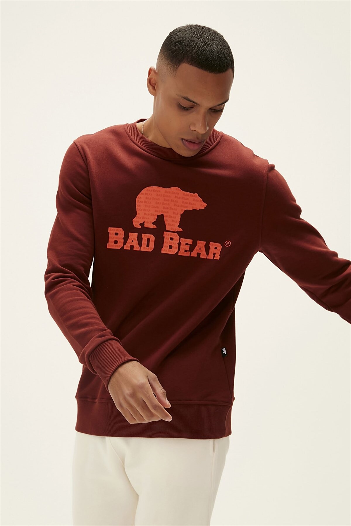 BAD BEARSweatshirtBad Bear Logo Crewneck Erkek Sweatshirt 22.02.12.007BORDO