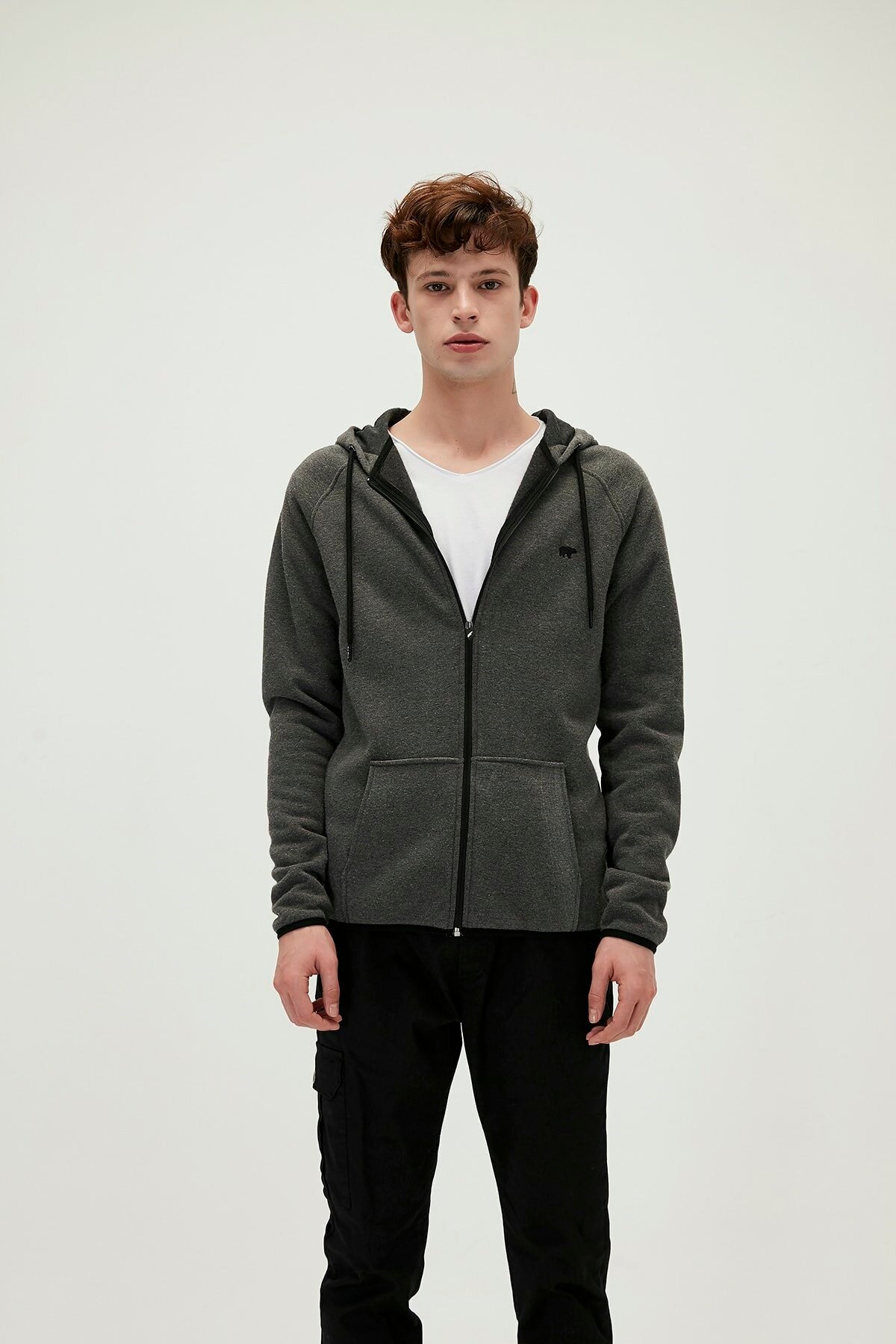 BAD BEARSweatshirtBad Bear Offense Full-Zip Erkek Sweatshirt 21.02.12.027-C08ANT.MELANG