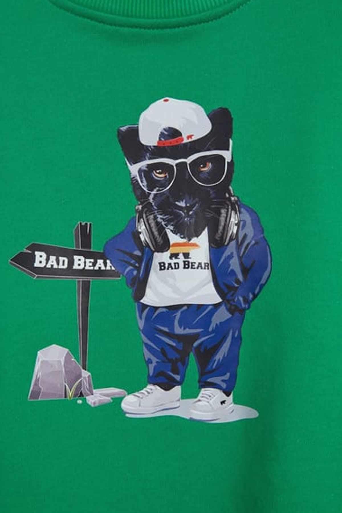 BAD BEARSweatshirtBad bear PANTHER CREWNECK JR Çocuk Sweatshirt 24.06.12.006GREEN